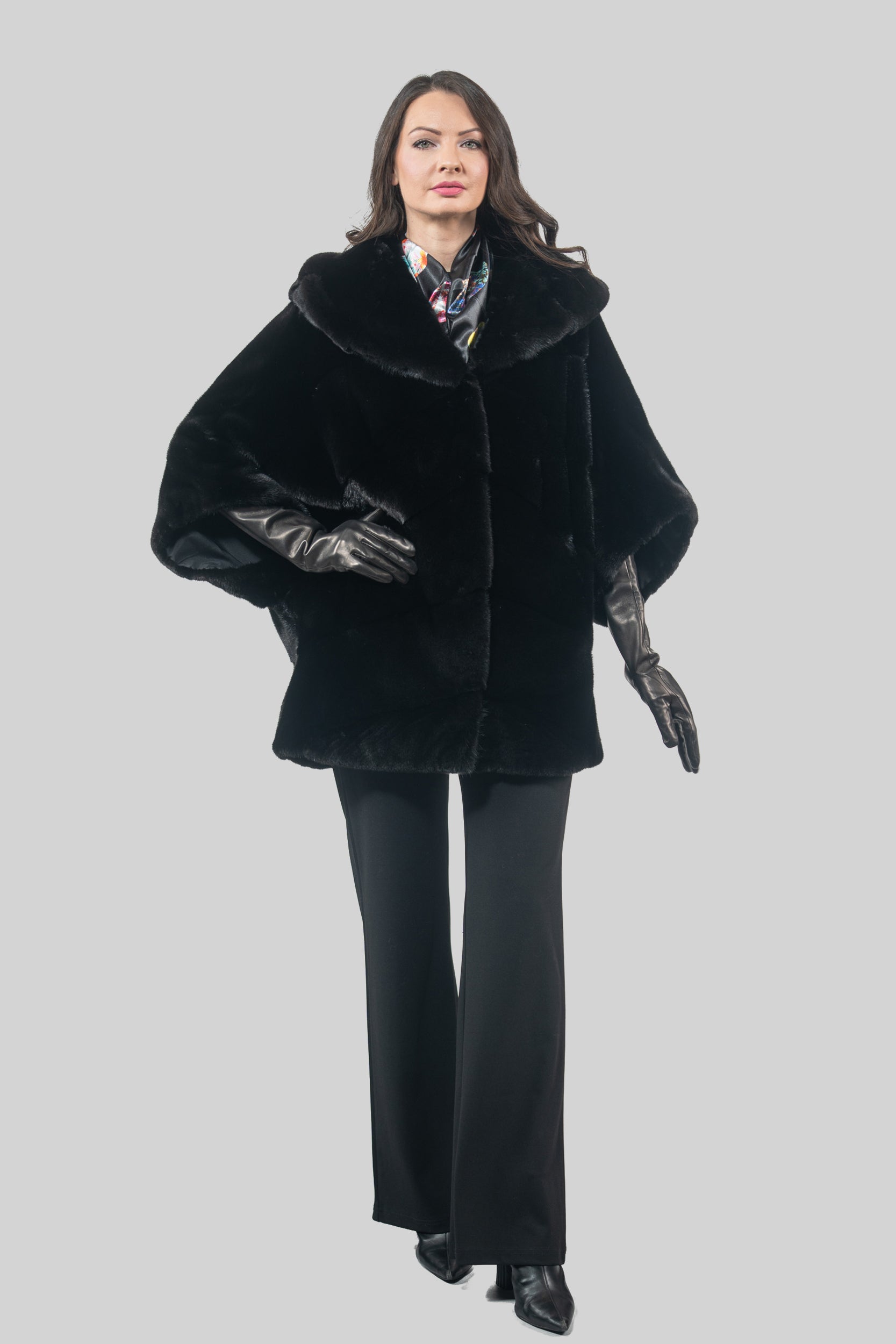 Blackglama Mink Hooded Cape