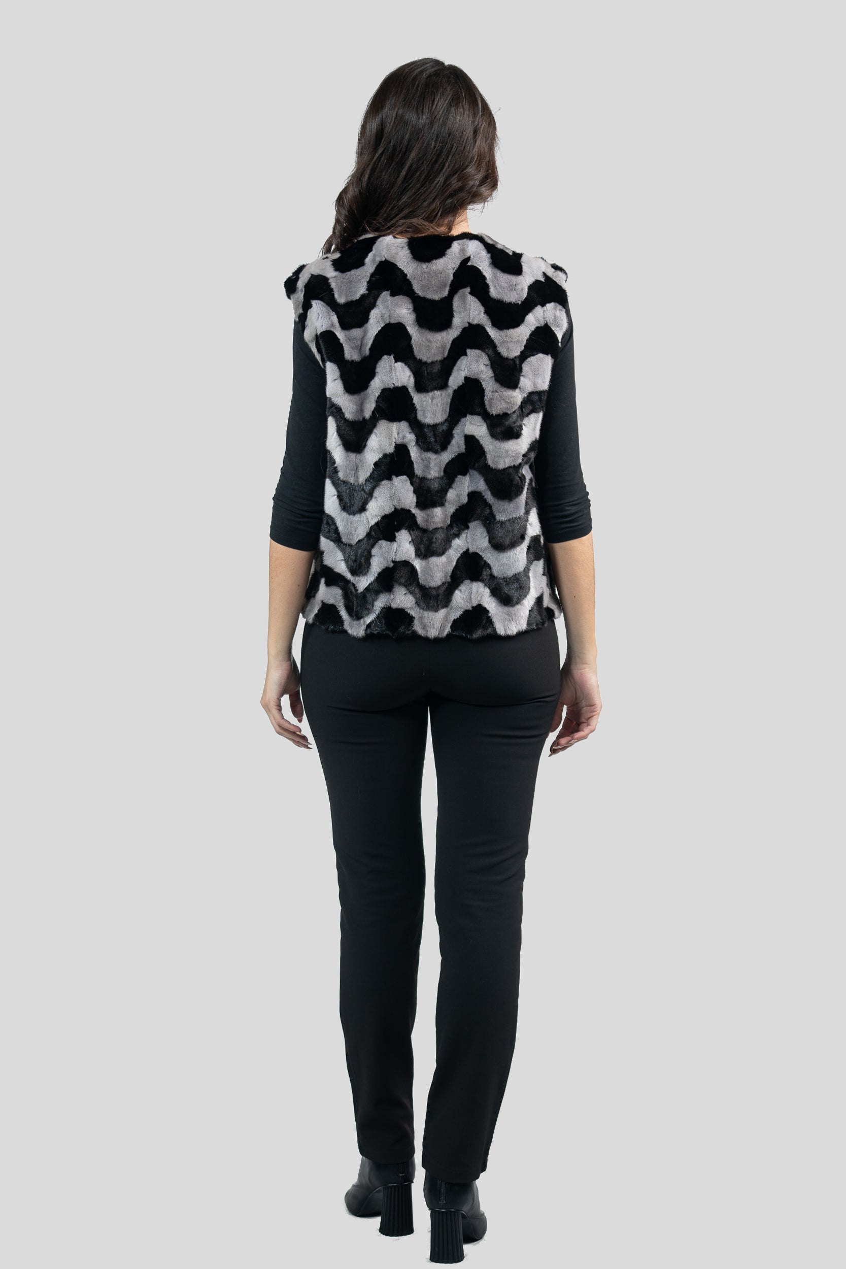 Multicolor Mink Pieced Vest