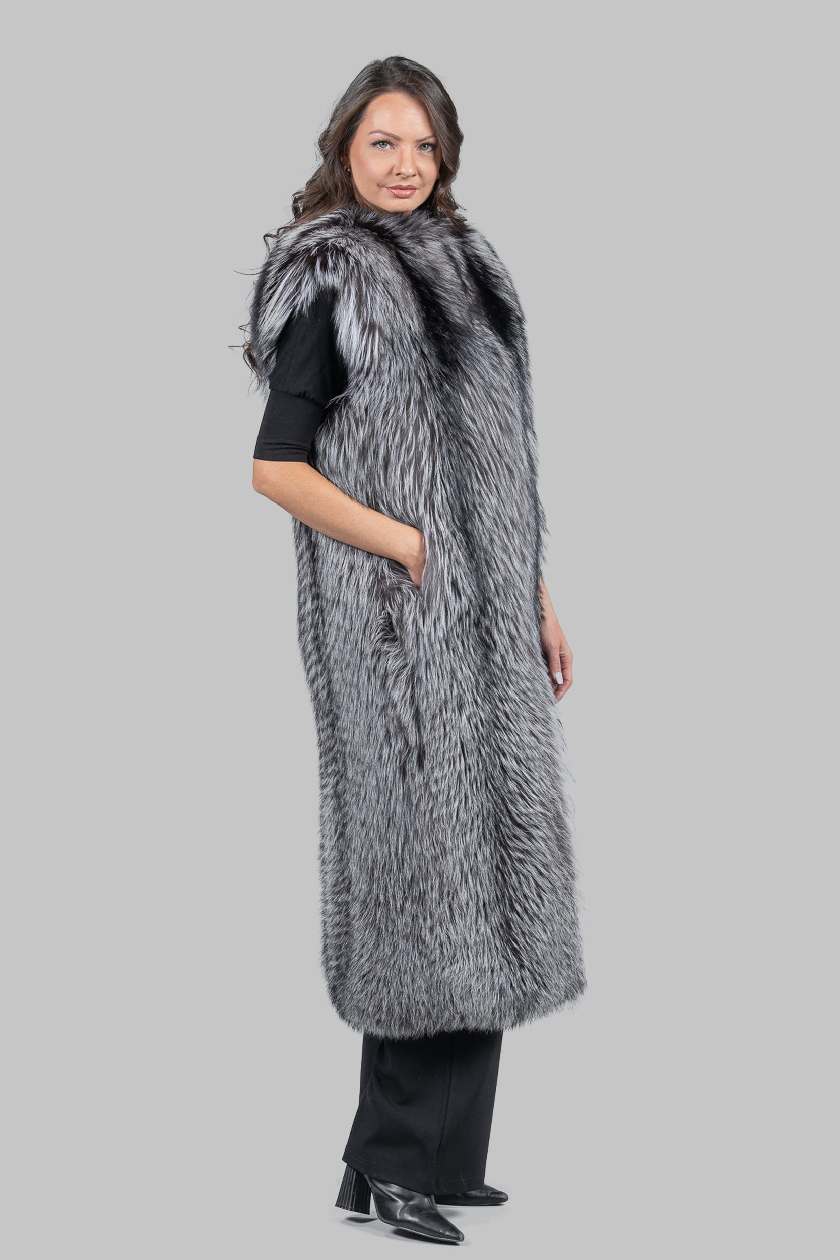 Arizante Full-Length Fox Fur Vest