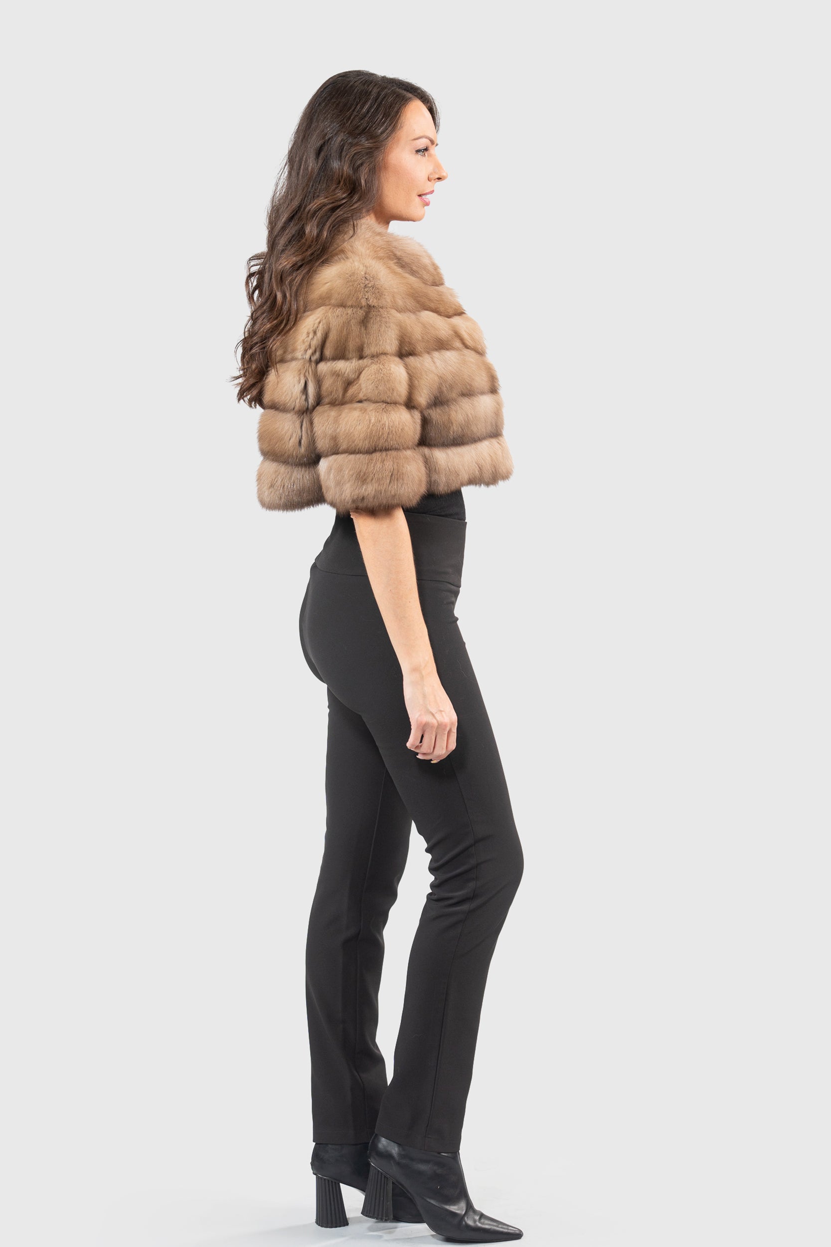 Graphite Russian Sable Short Jacket