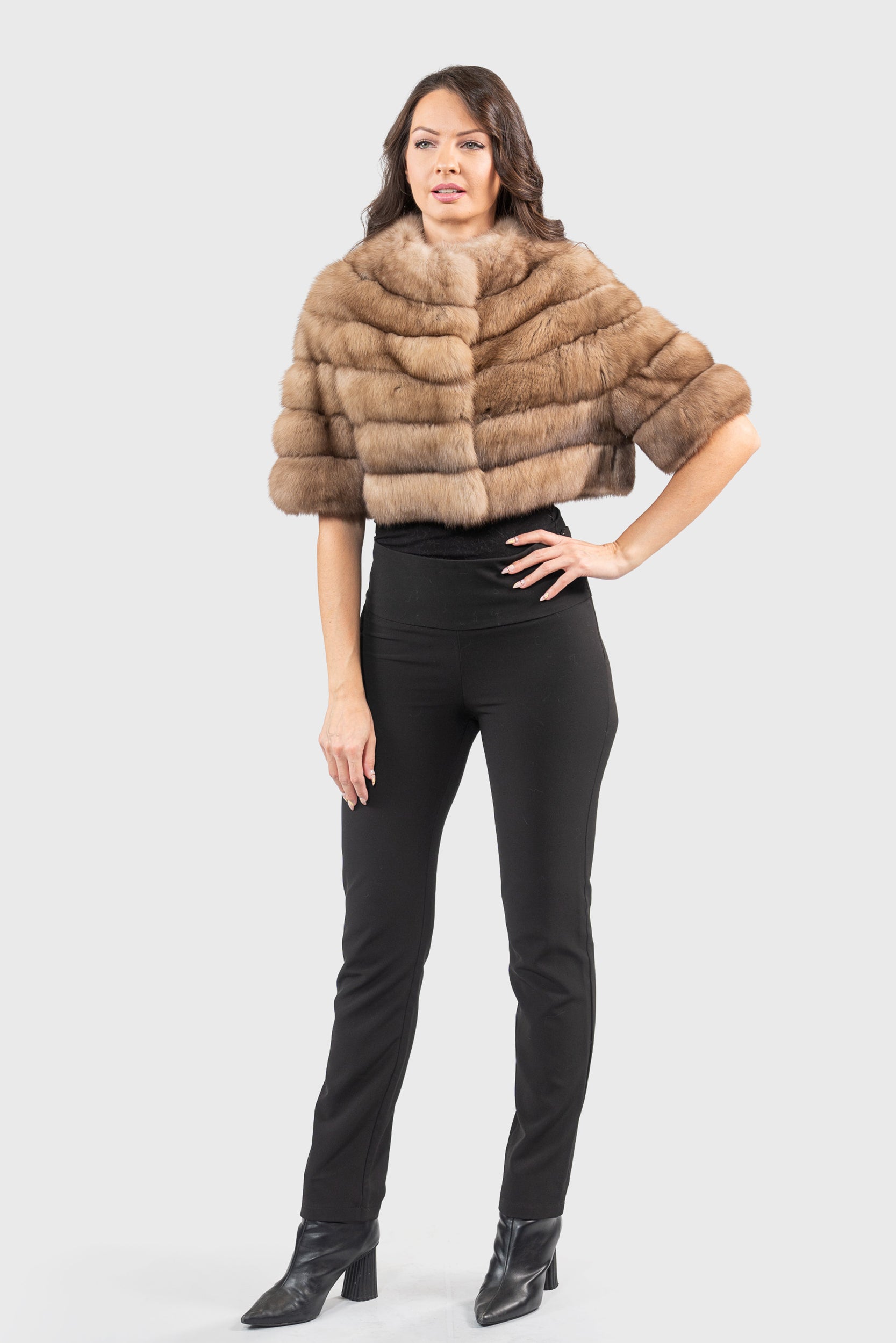 Graphite Russian Sable Short Jacket