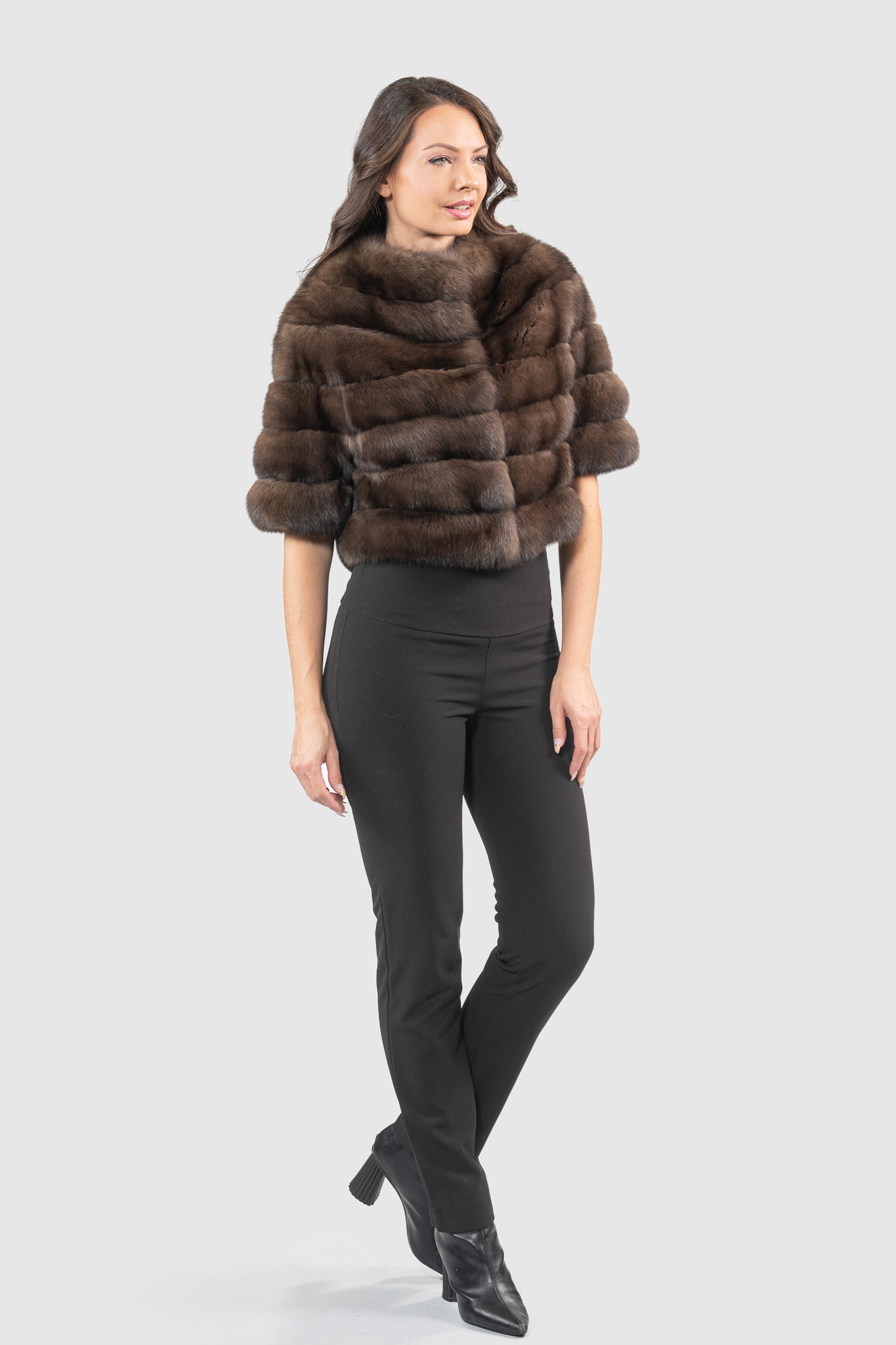 Dark Russian Sable Short Jacket