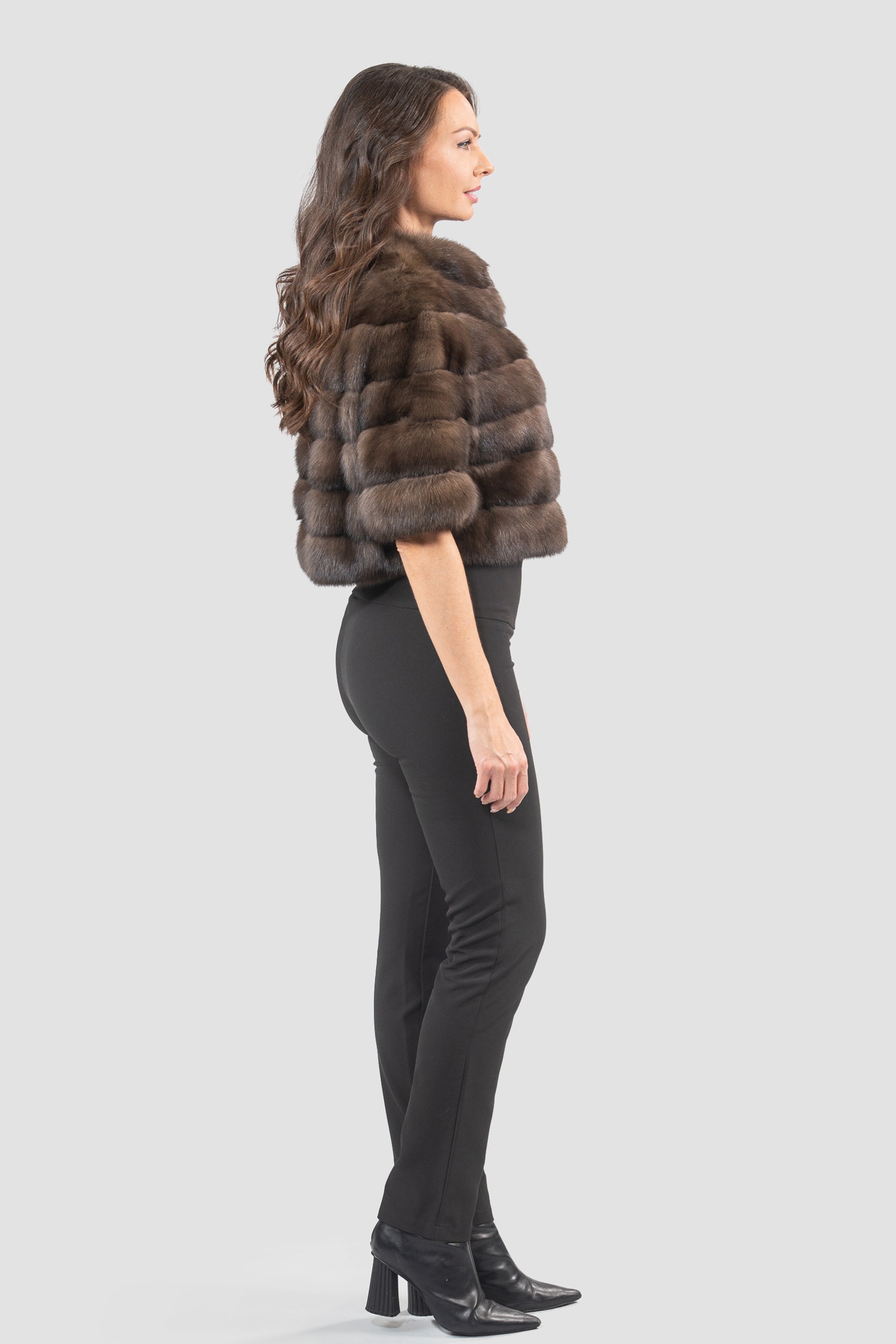 Dark Russian Sable Short Jacket
