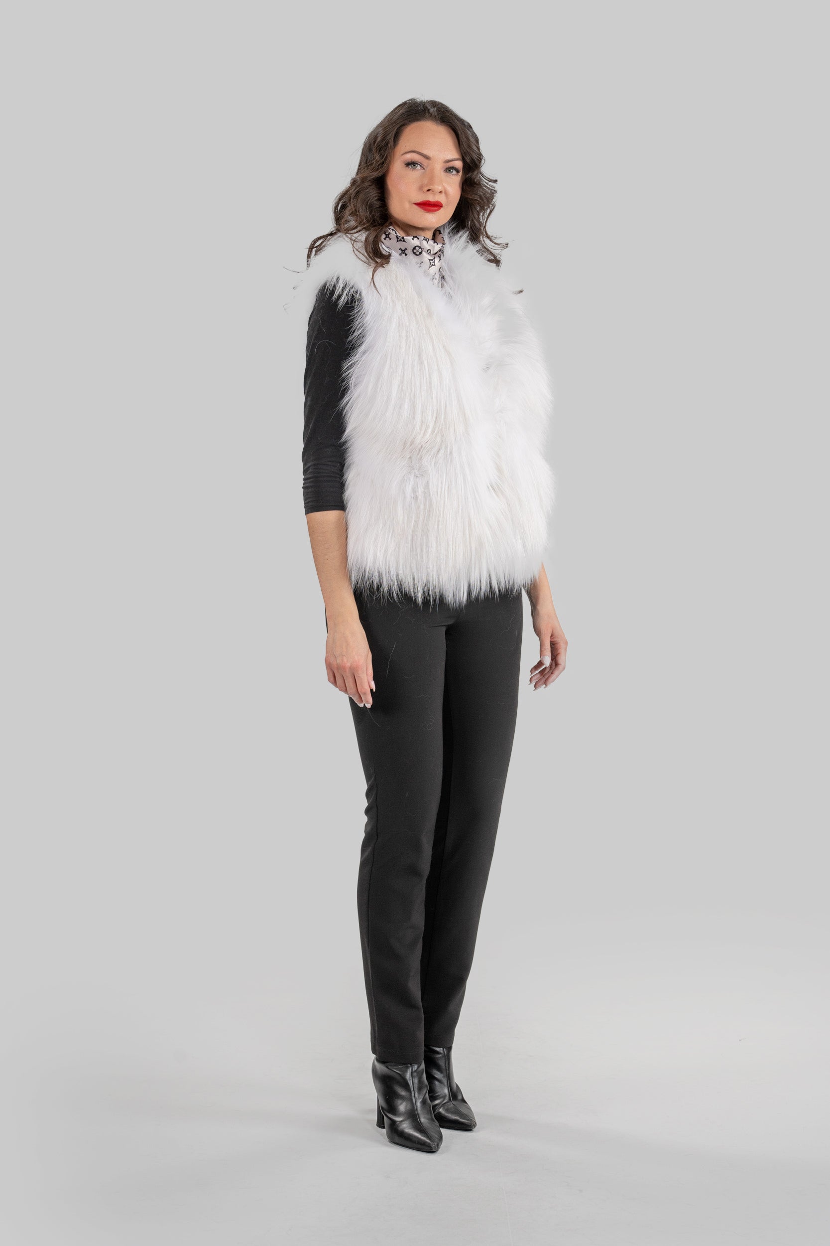 Arctic Marble Fox Fur Vest