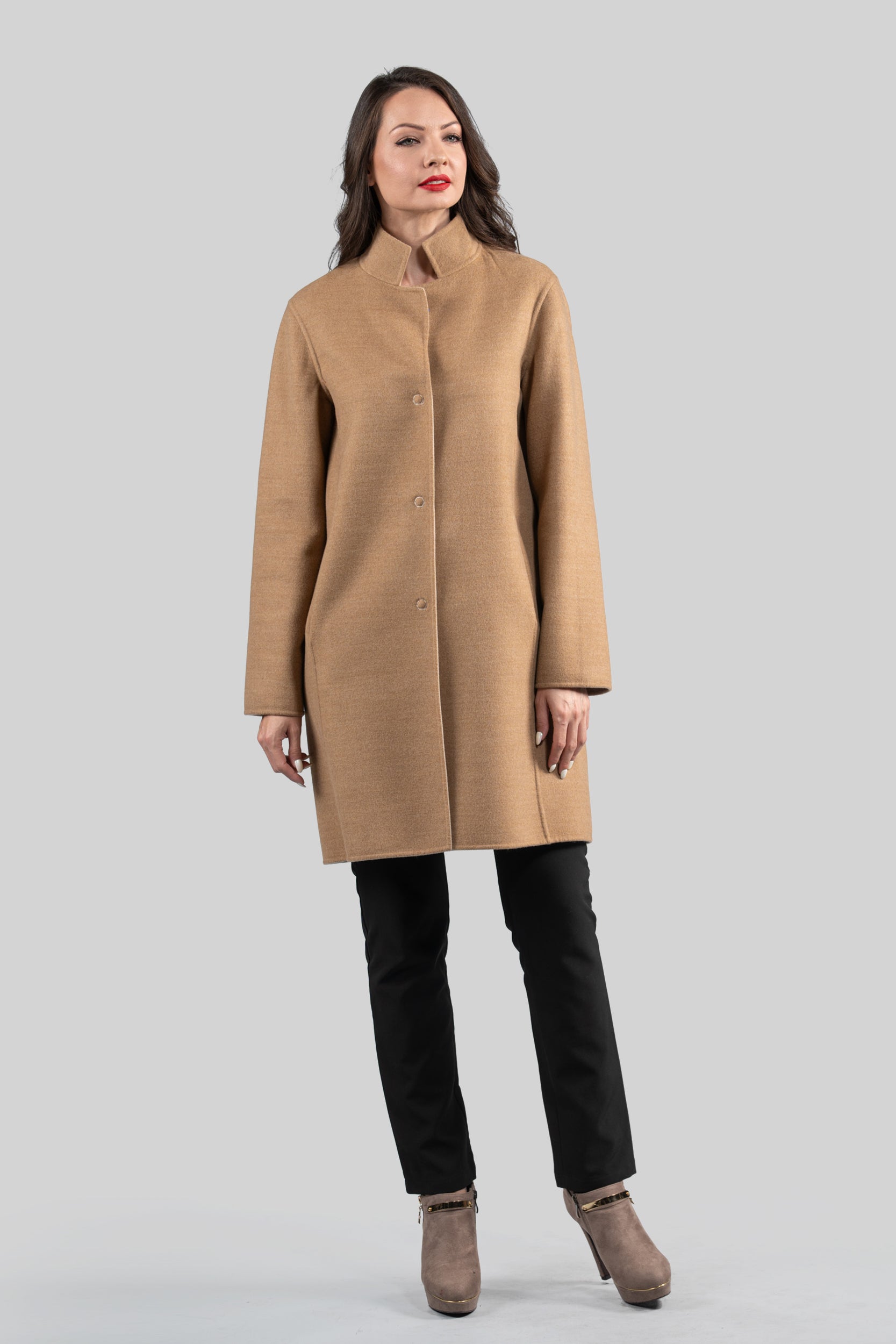 Beige Cashmere Half Coat