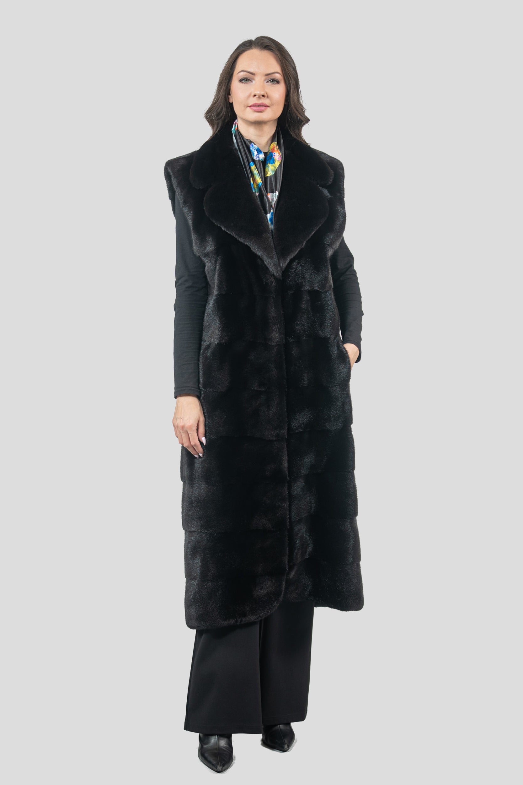 Blackglama Mink Vest with Notch Collar