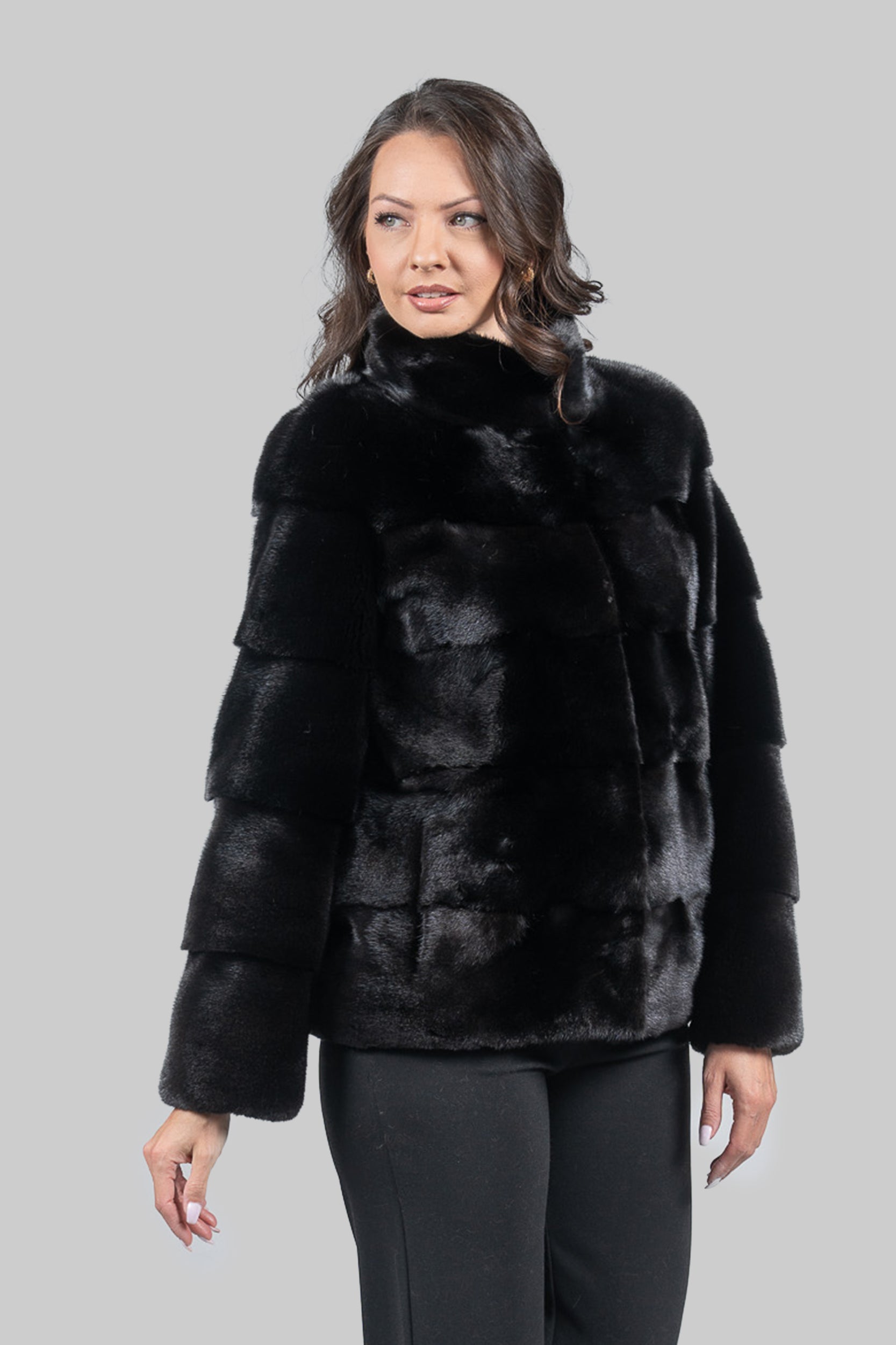 Blackglama Mink Jacket with Stand Collar