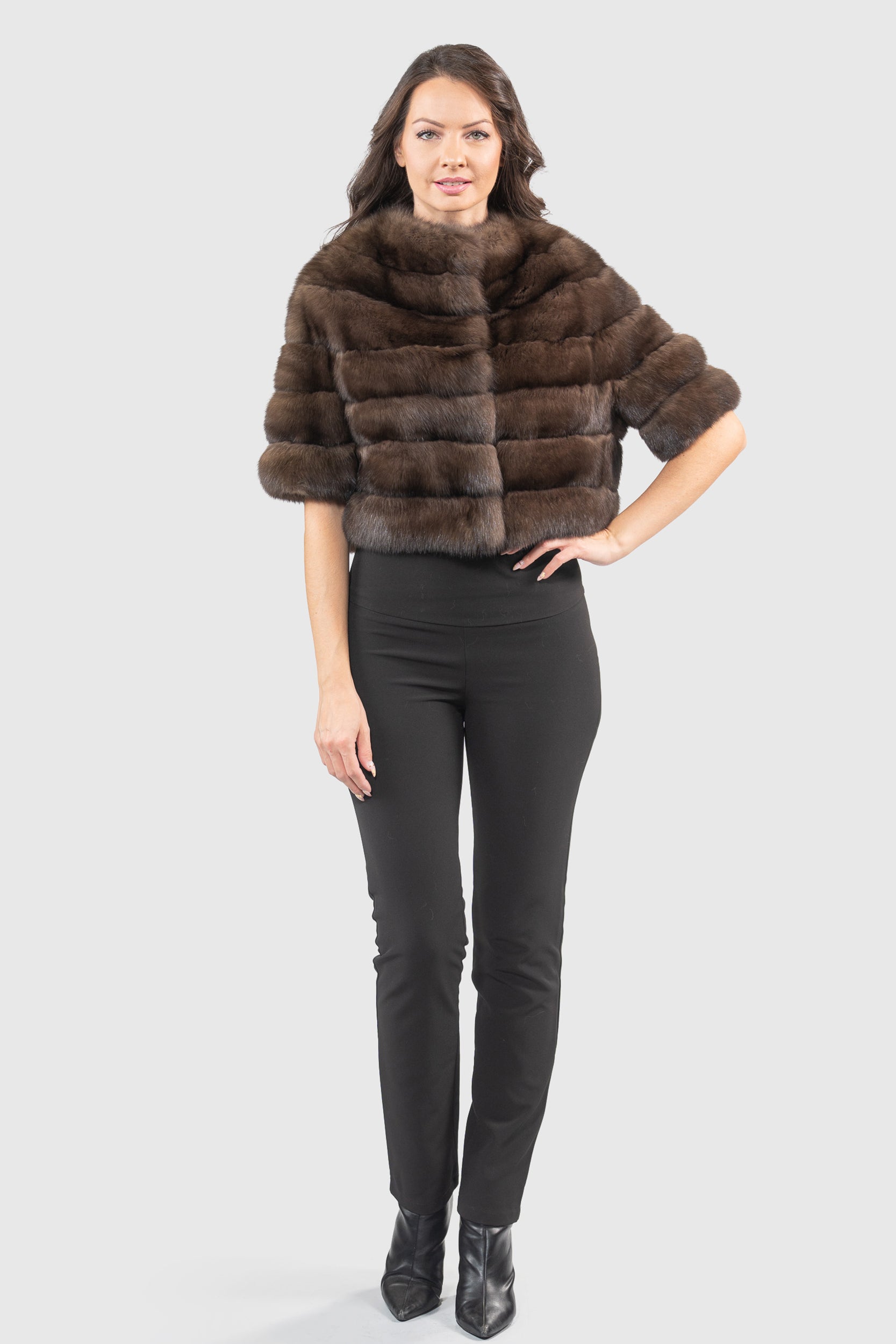 Dark Russian Sable Short Jacket