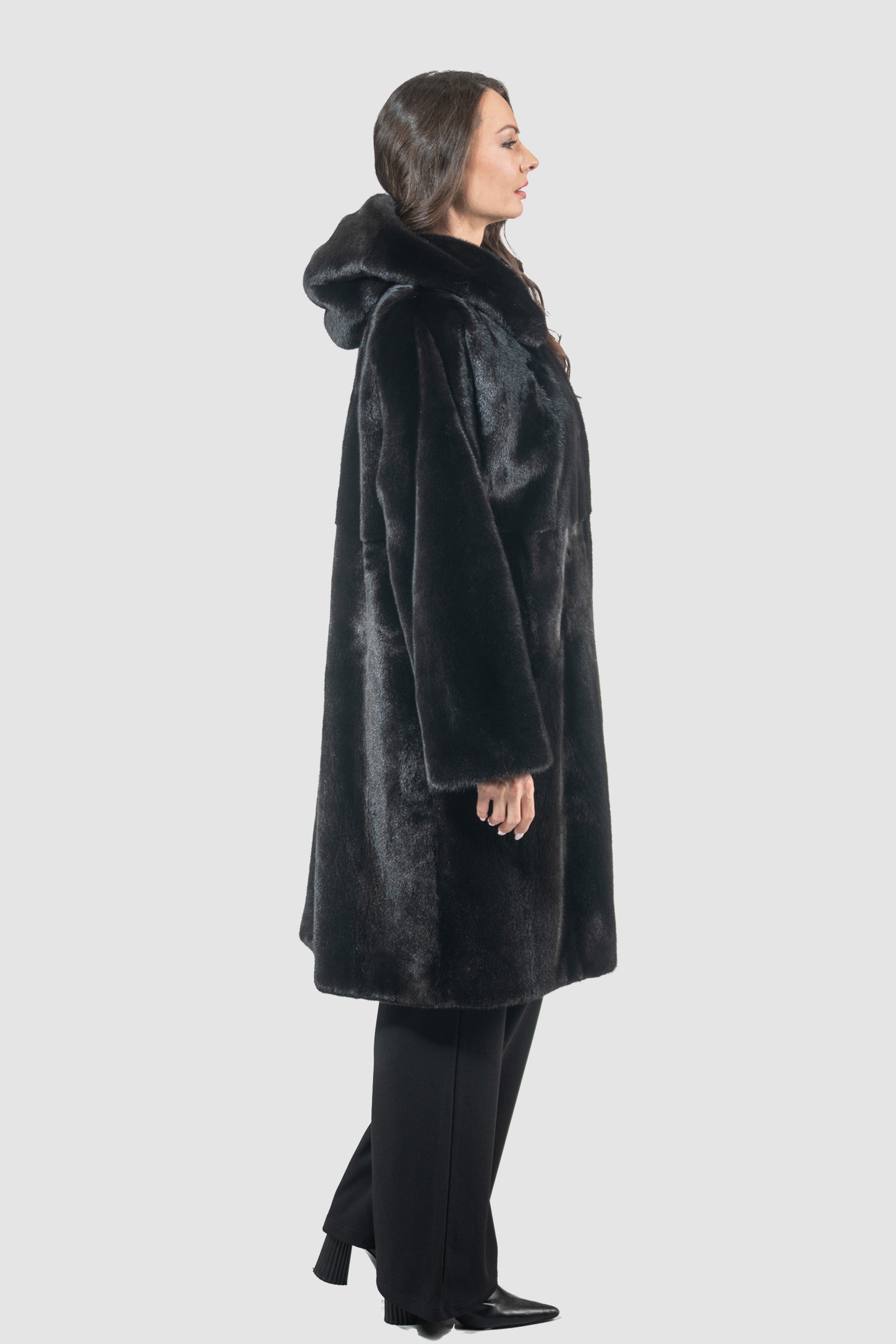 Blackgalama Mink Half Coat With Hood