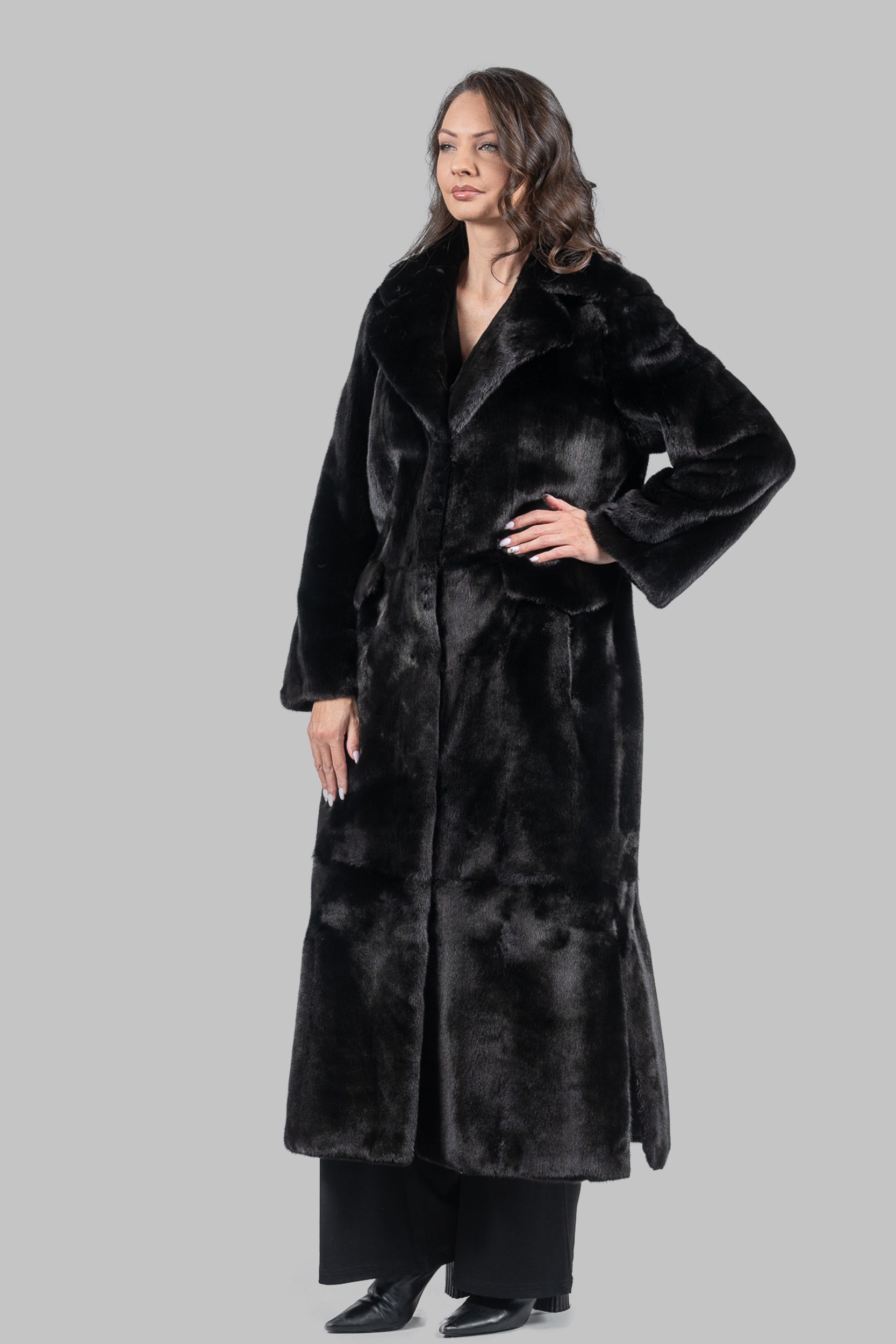 CASIANI | Blackglama Mink Coat with Notch Collar