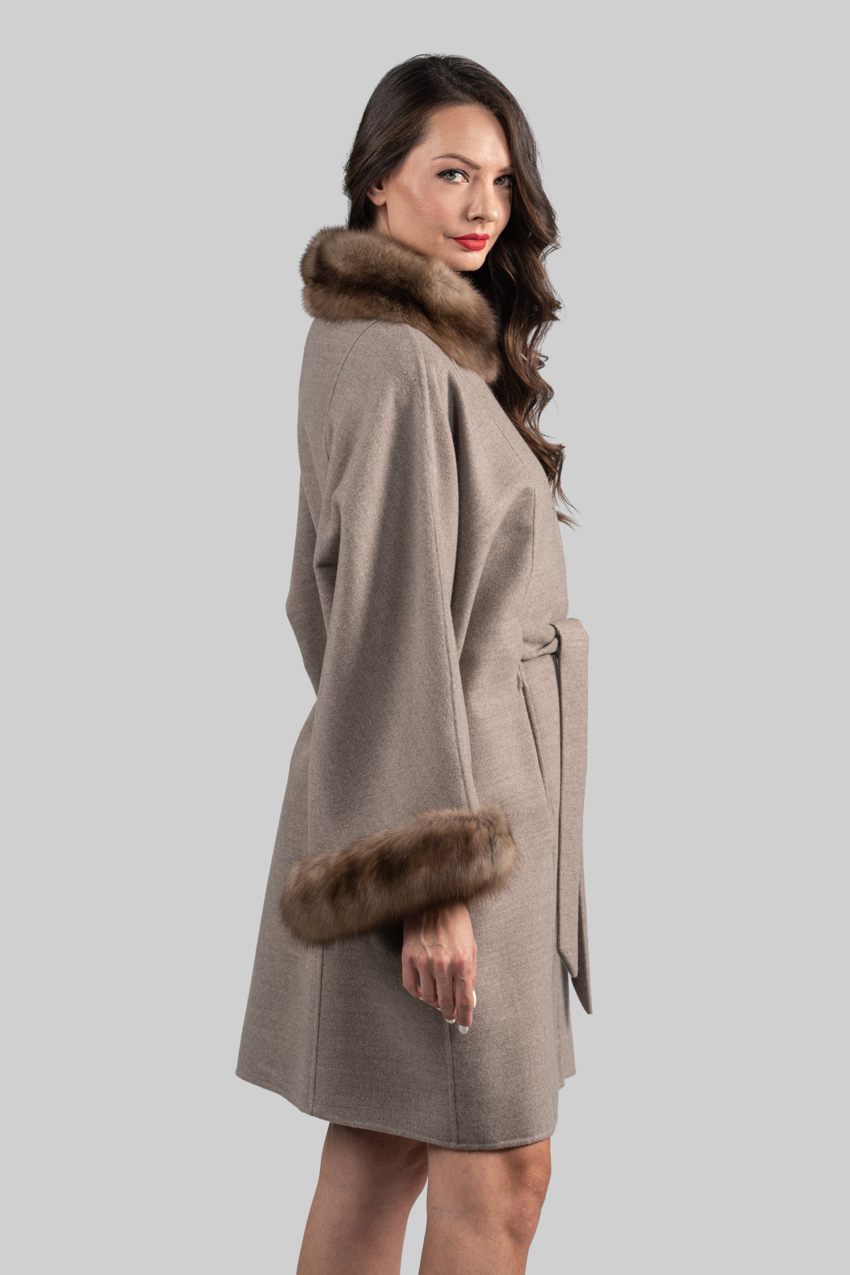 Gray Brown Cashmere Cape