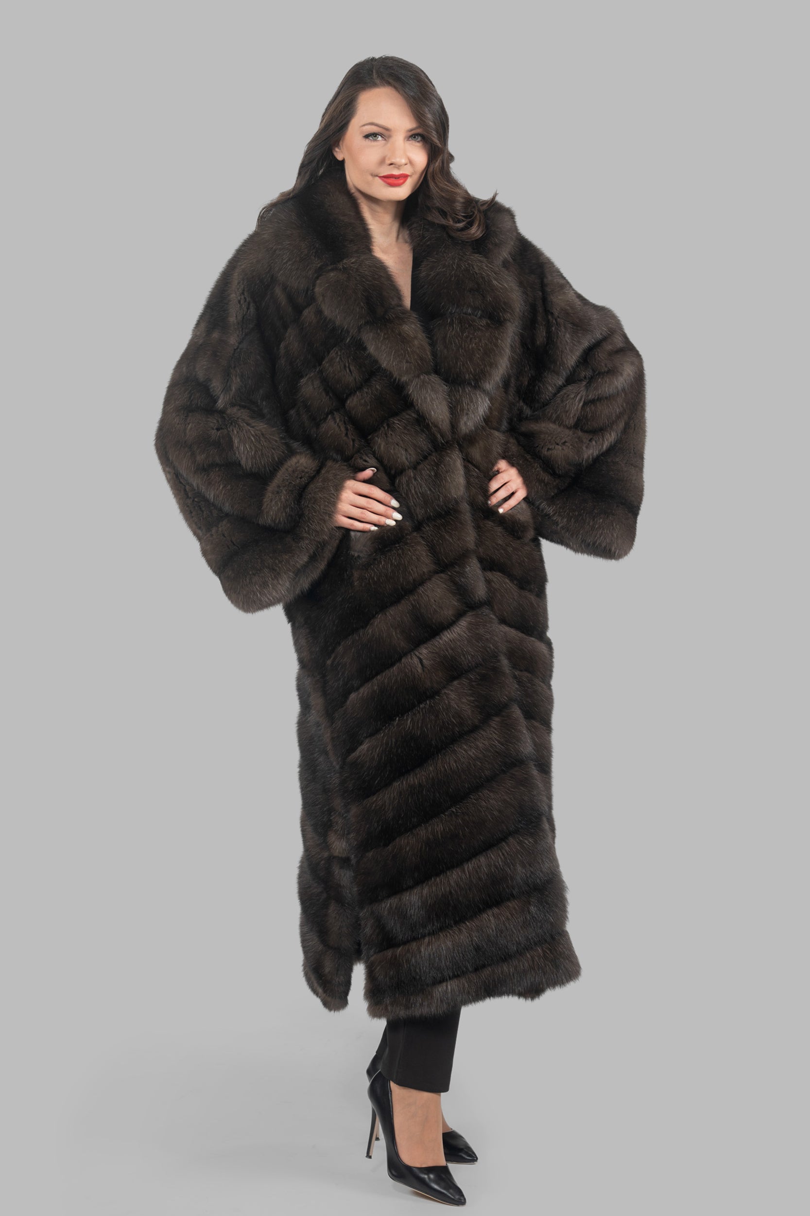 Dark Russian Sable Coat with Let Out Sleeves