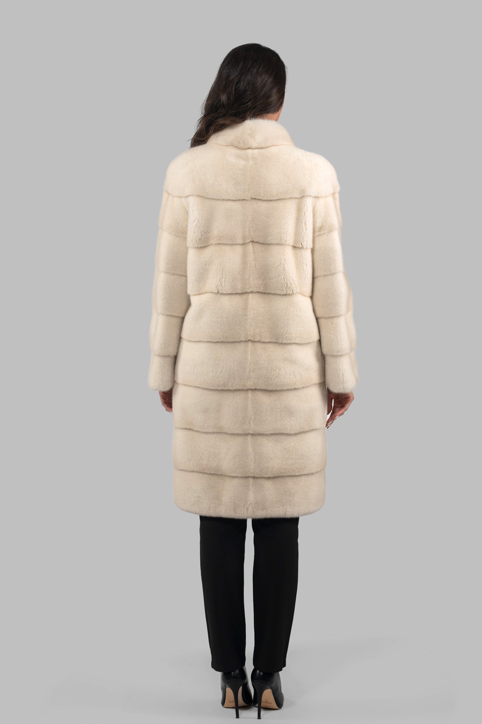 Pearl G/W Mink Half Coat with Stand Collar