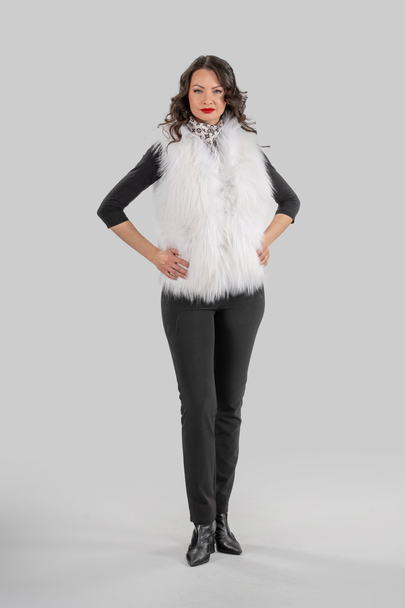 Arctic Marble Fox Fur Vest