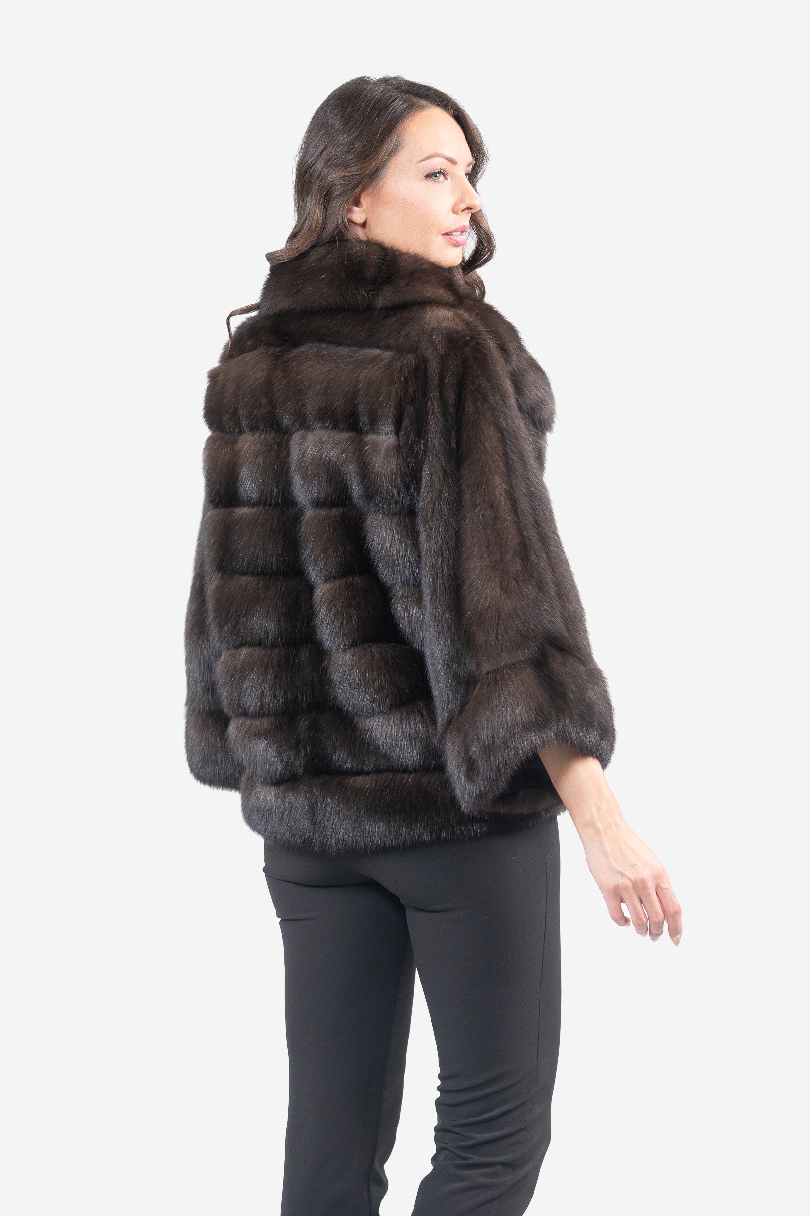 Dark Russian Sable Jacket with Notch Color and Let Out Sleeves