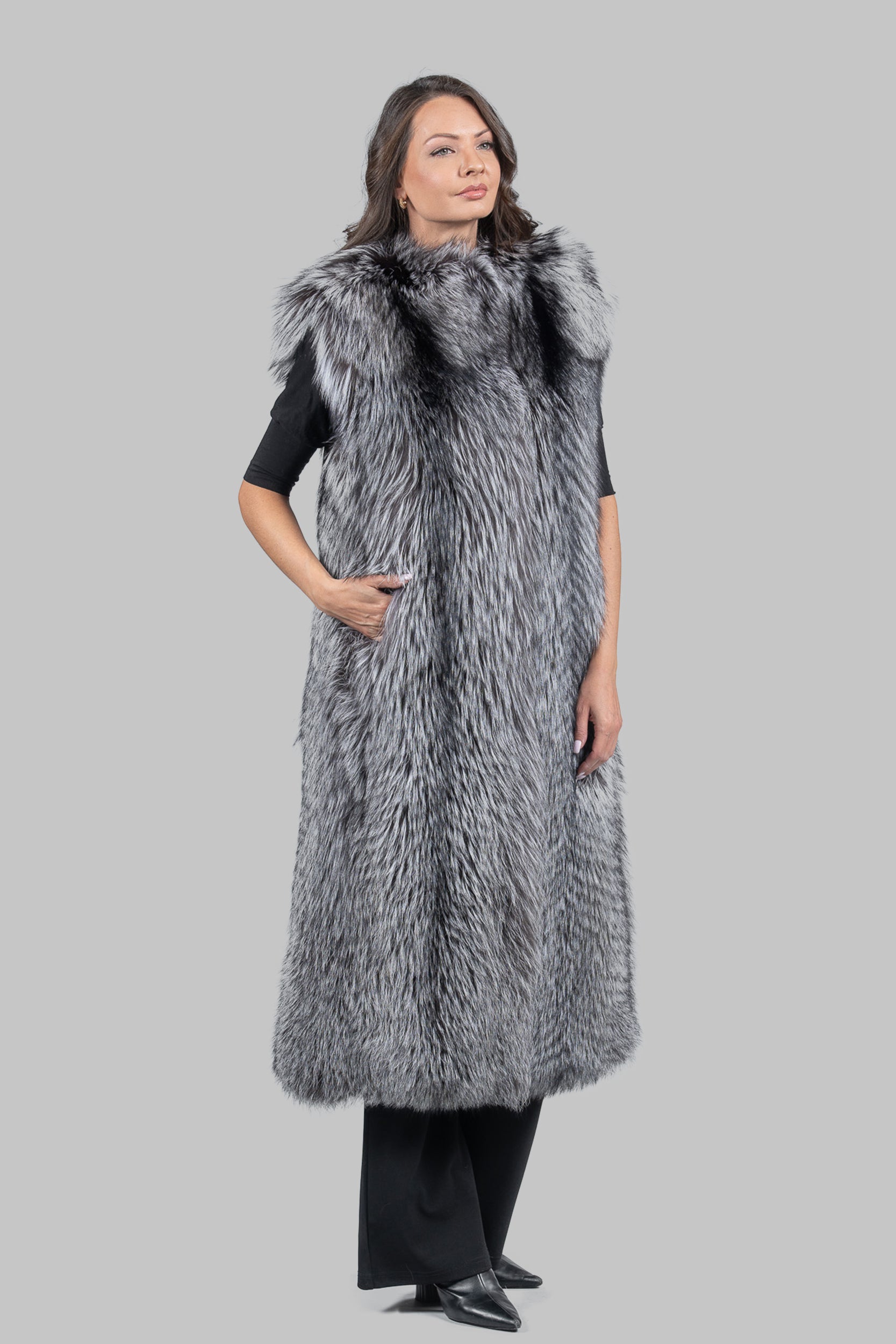 Arizante Full-Length Fox Fur Vest
