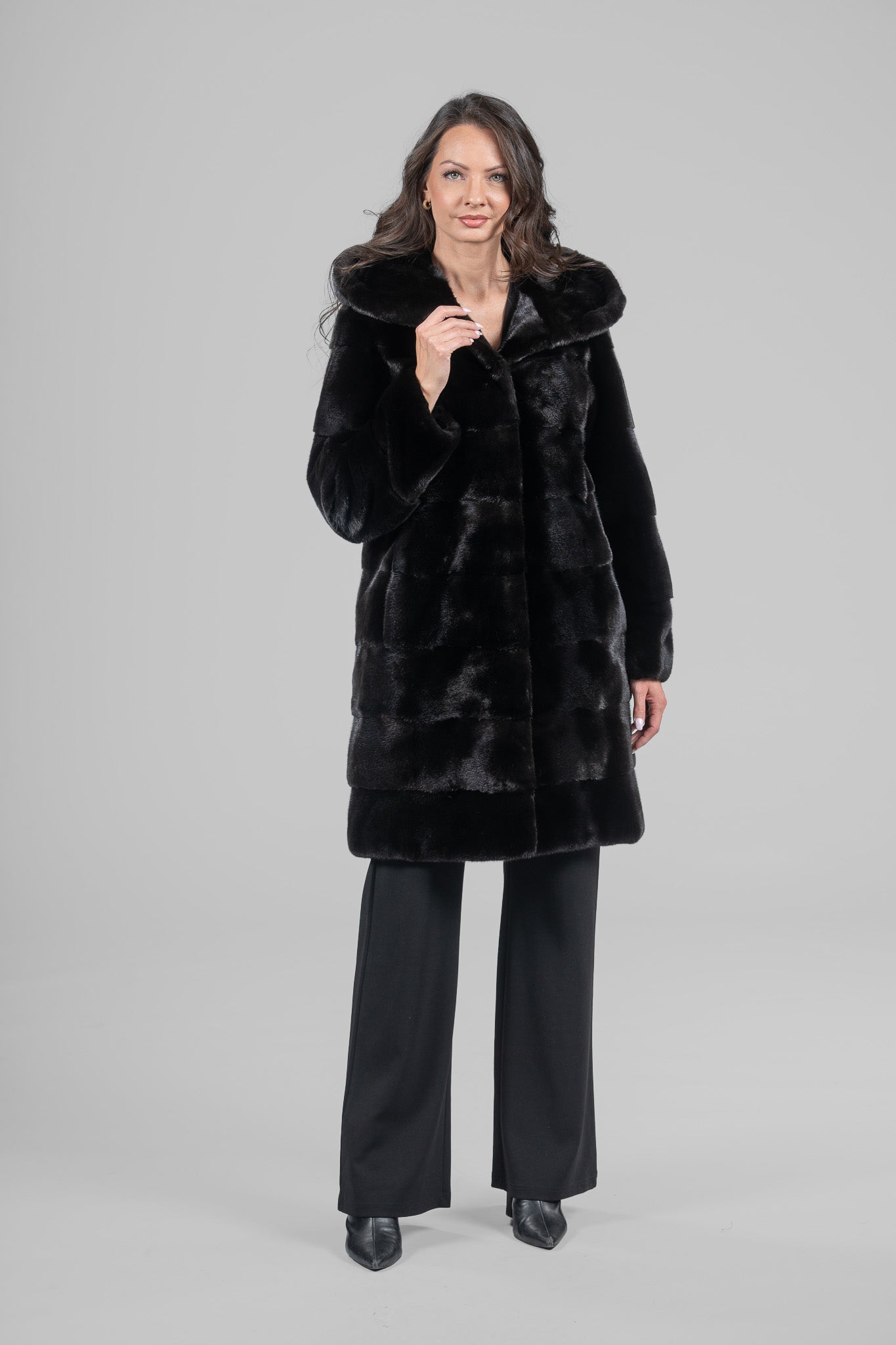Blackglama Mink Hooded Half Coat