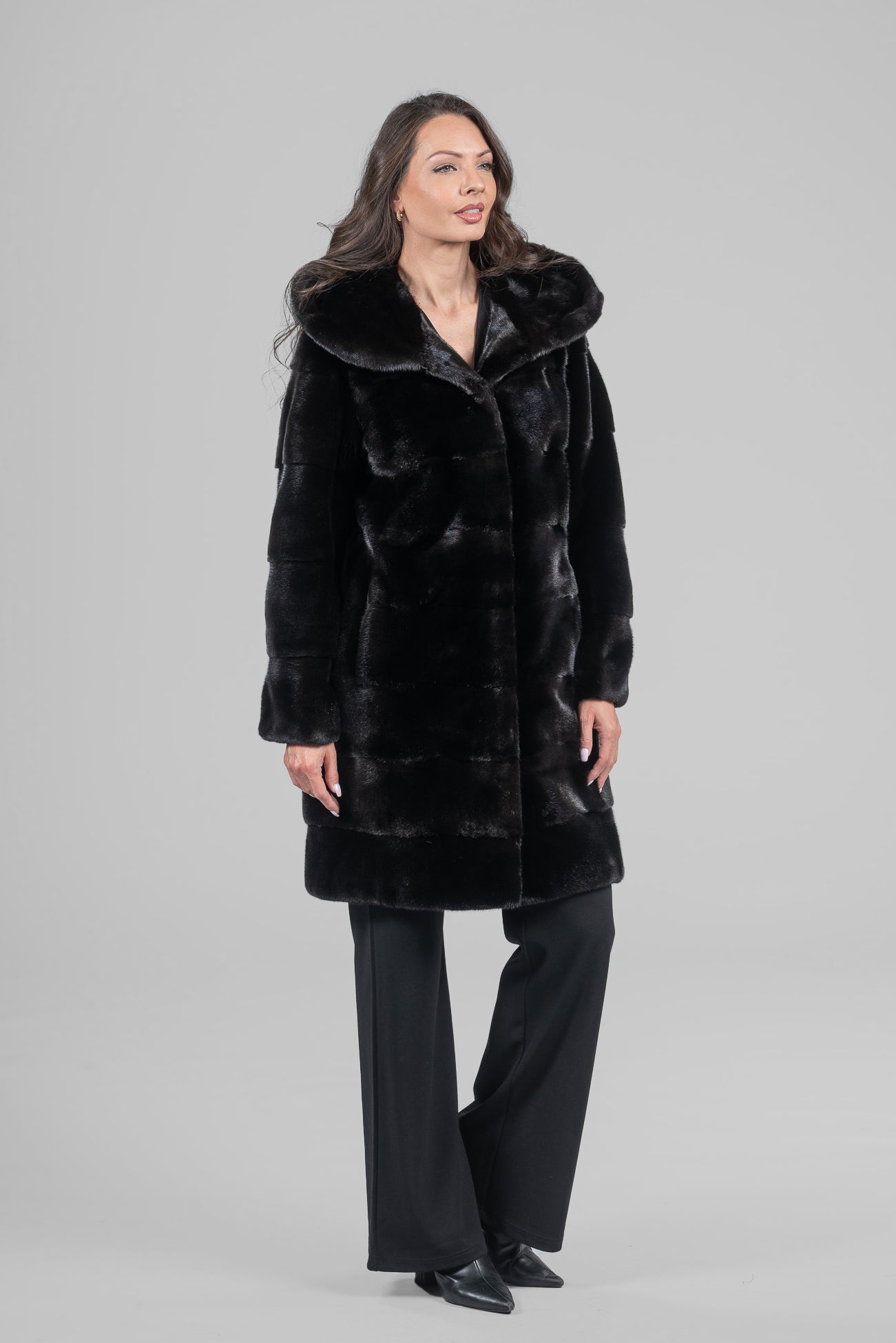 Blackglama Mink Hooded Half Coat