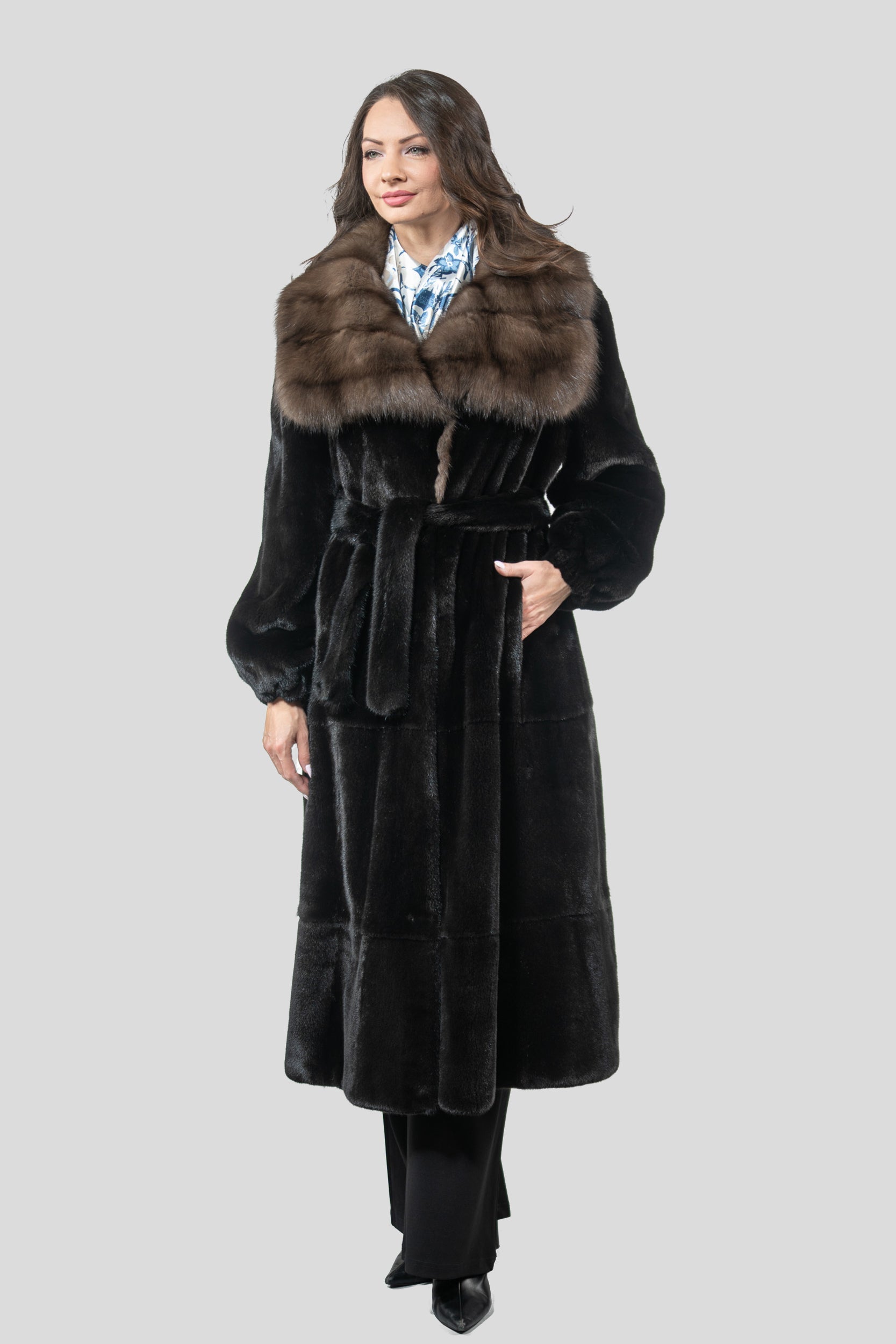 Blackglama Mink Coat with Russian Sable Collar