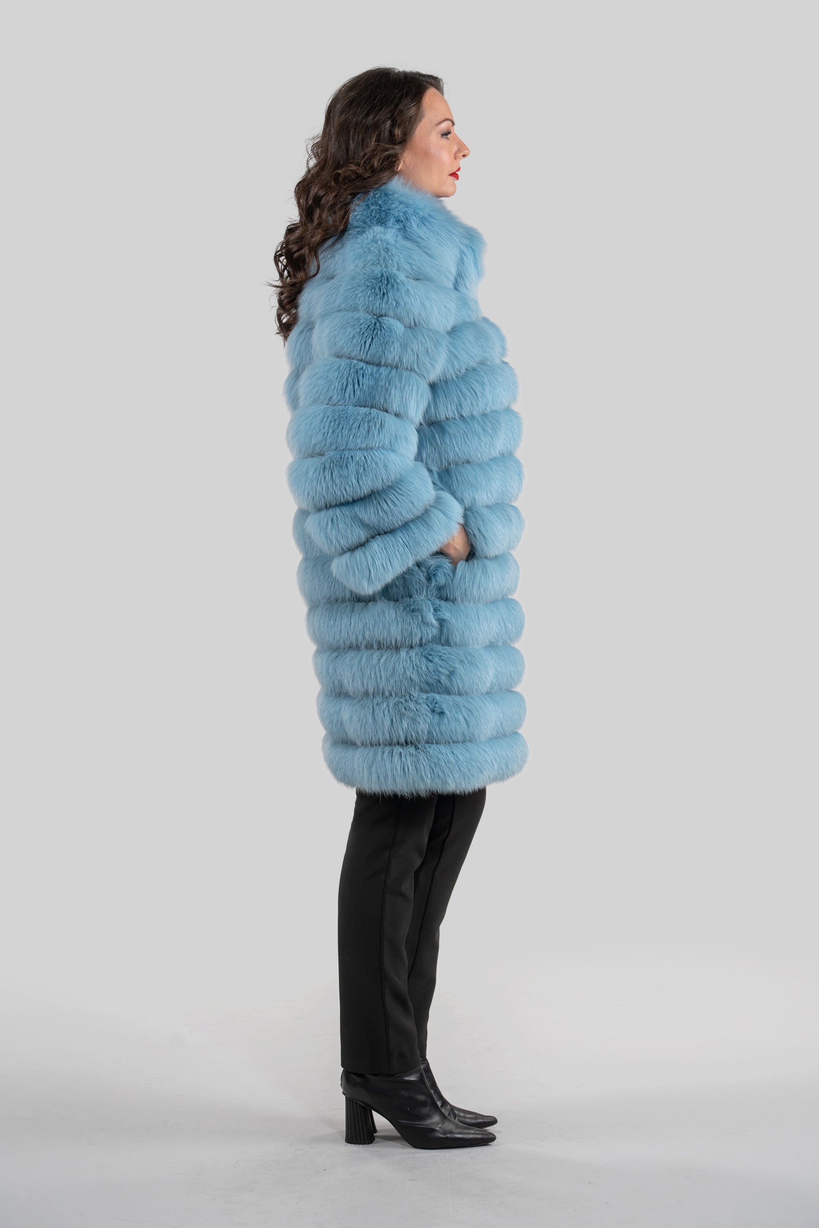 Blue Sky Full-Length Fox Fur Coat