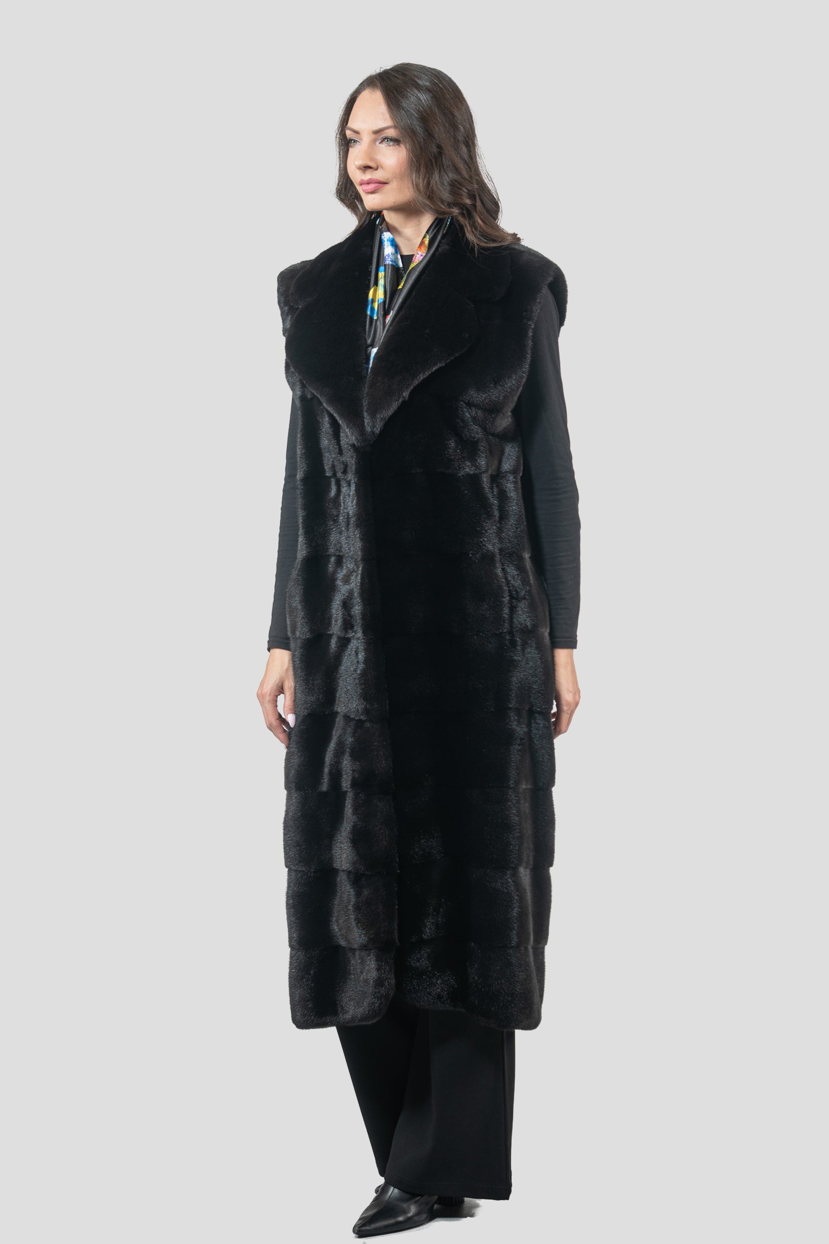 Blackglama Mink Vest with Notch Collar