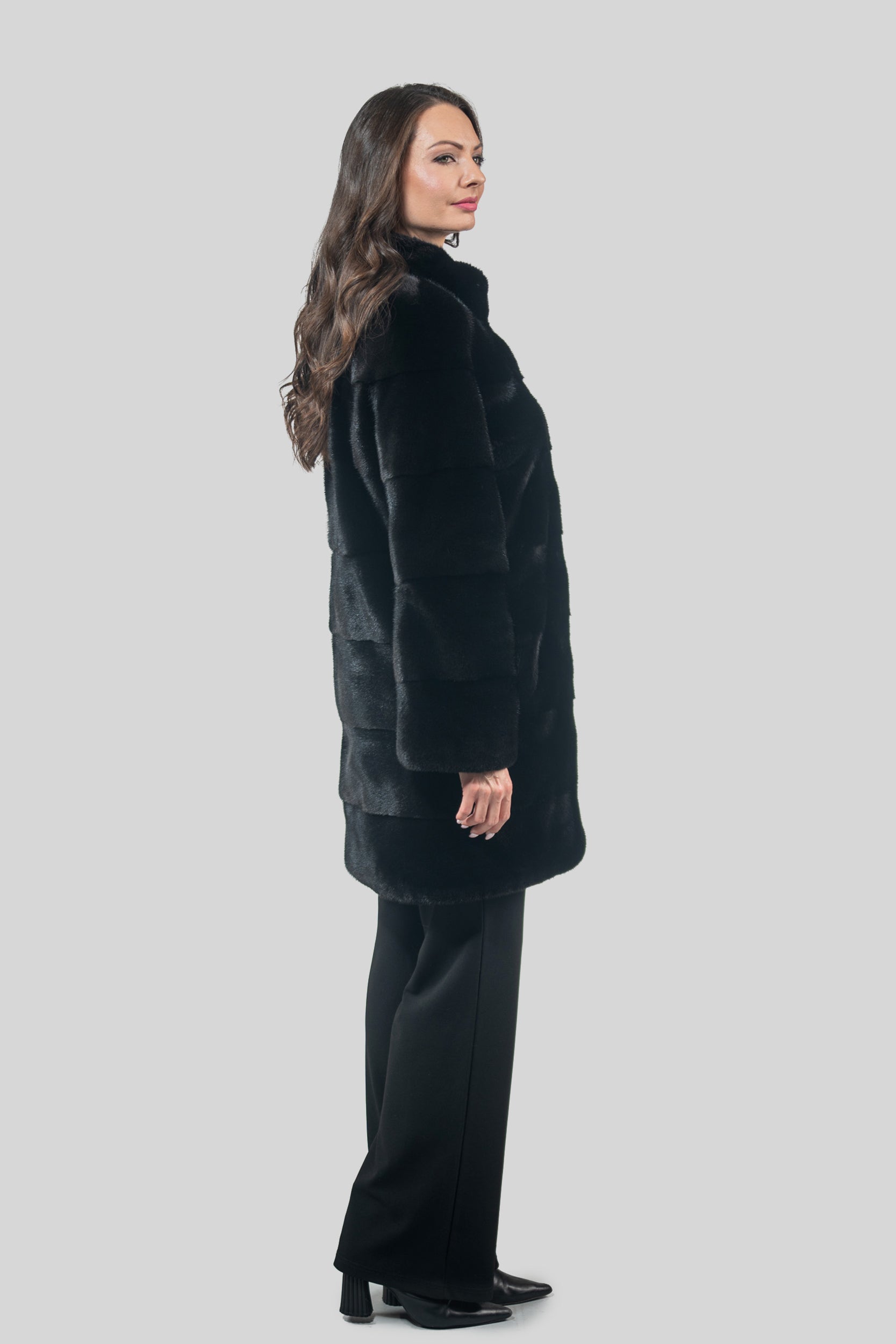 Blackglama Mink Half Coat With Stand Collar