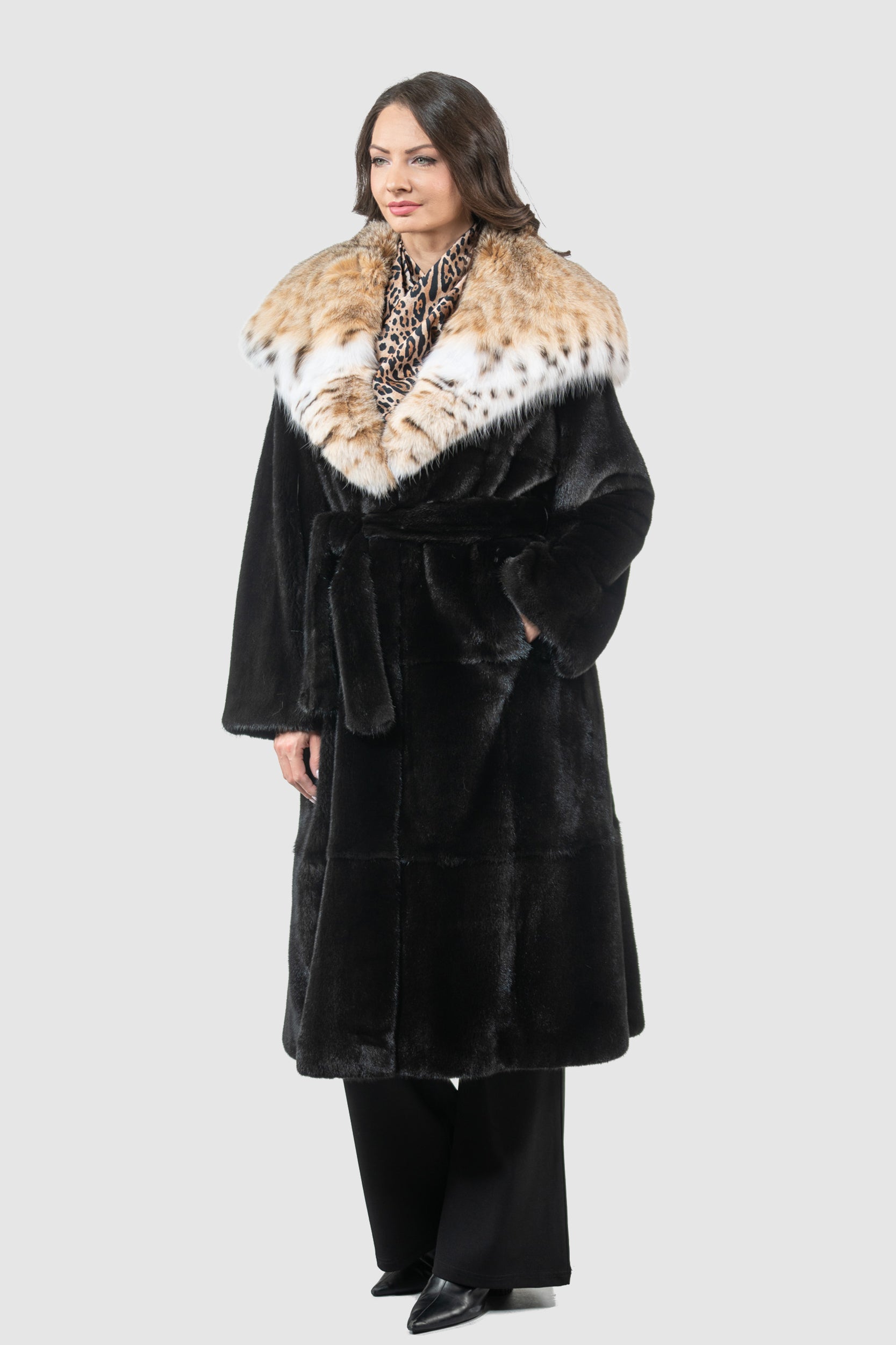 Blackglama Mink Coat with Bobcat Hood