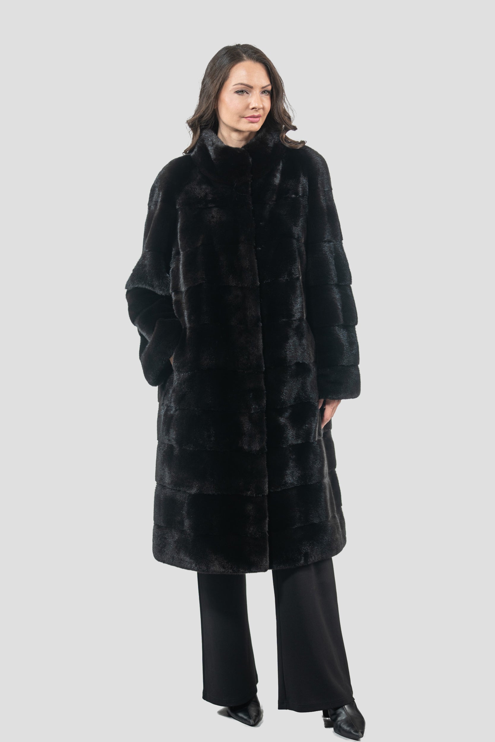 Blackglama Mink Coat with Stand Collar