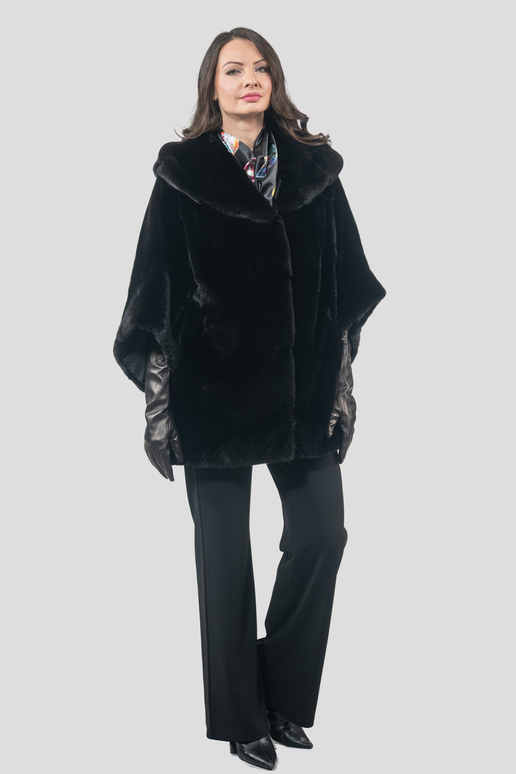 Blackglama Mink Hooded Cape