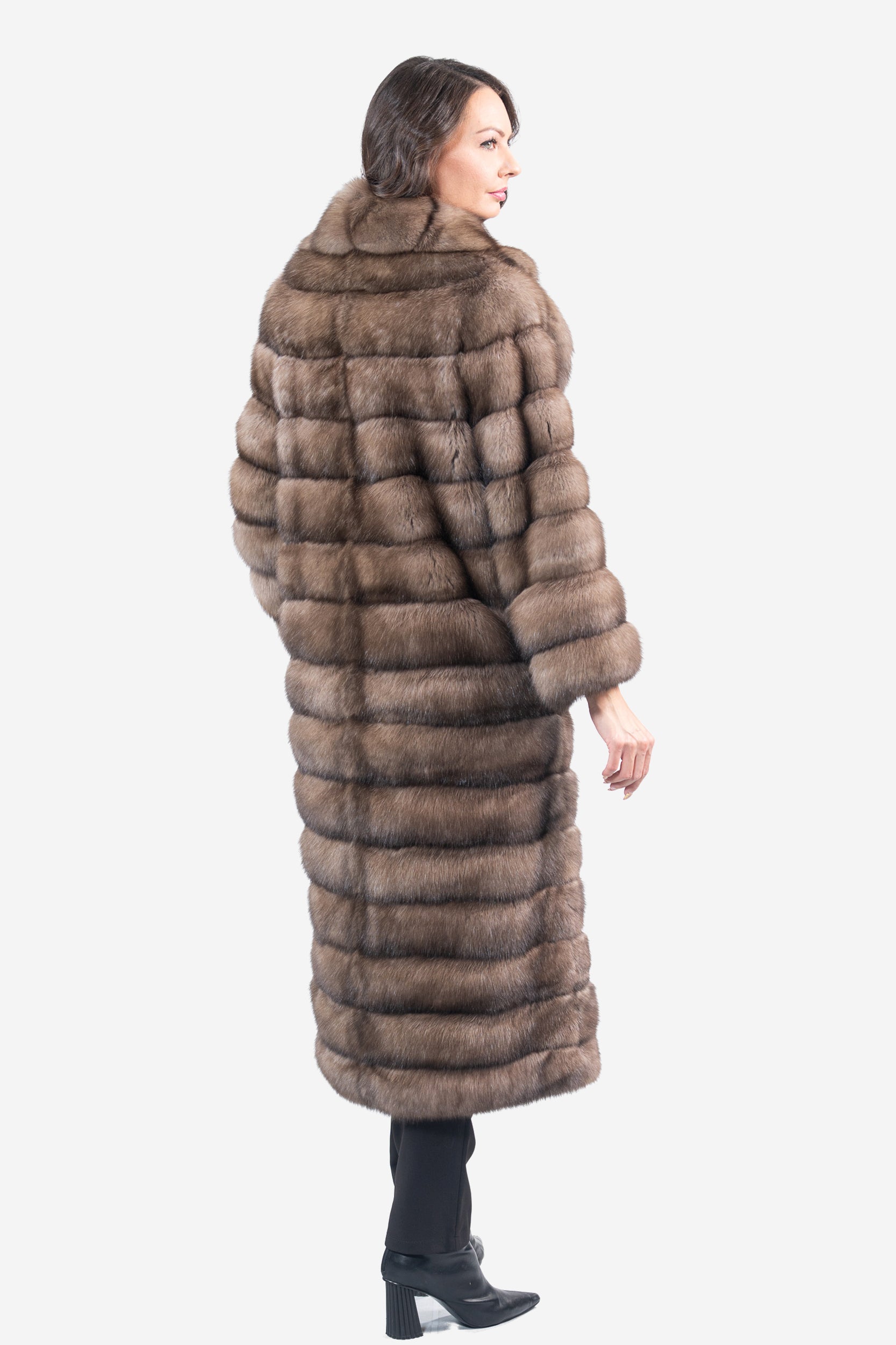 Platino Russian Sable Coat with Shawl Collar