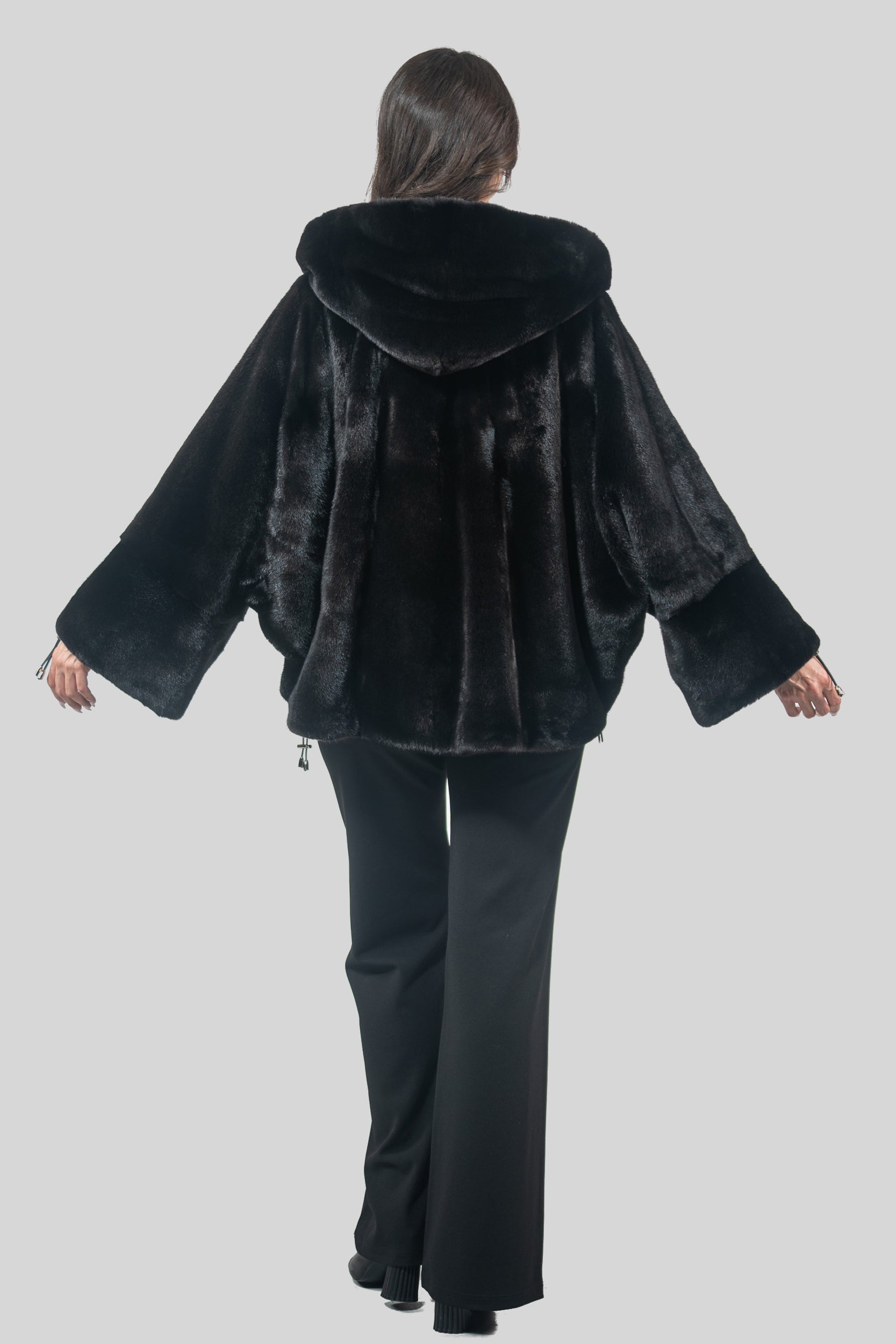 Black Mink Jacket with Hood