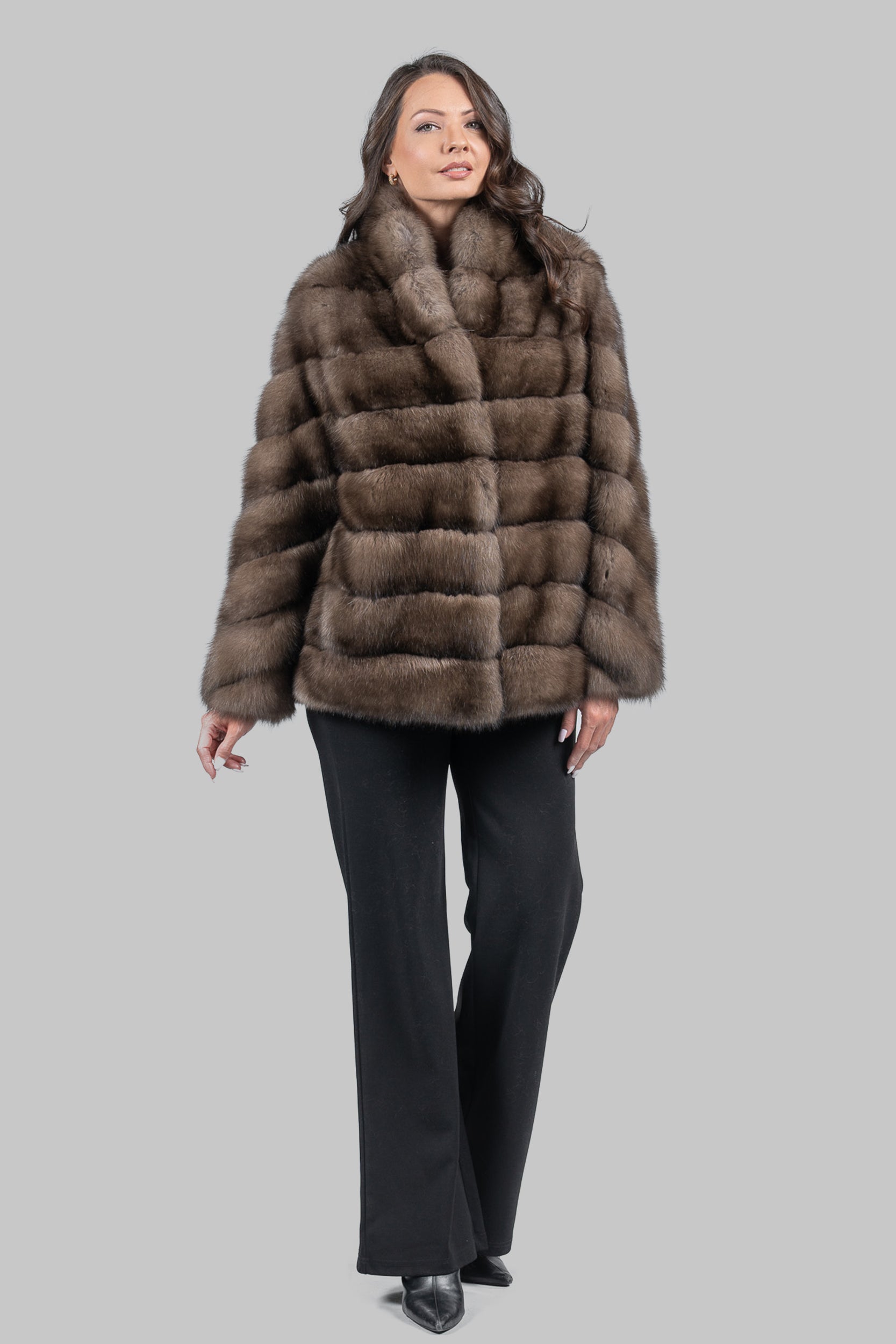 Platino Sable Jacket with Smoking Collar