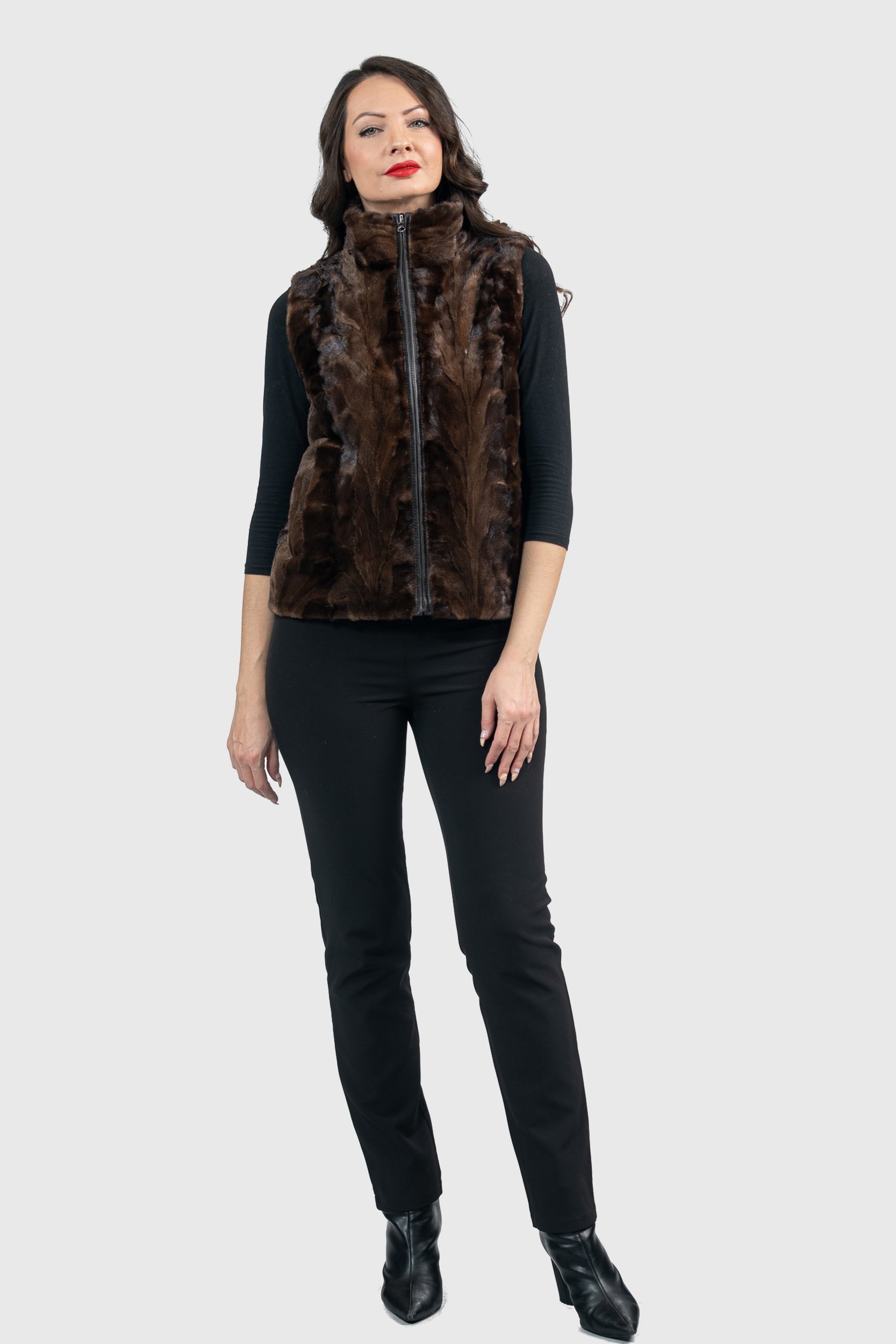 Demi-Brown Mink Pieced Vest
