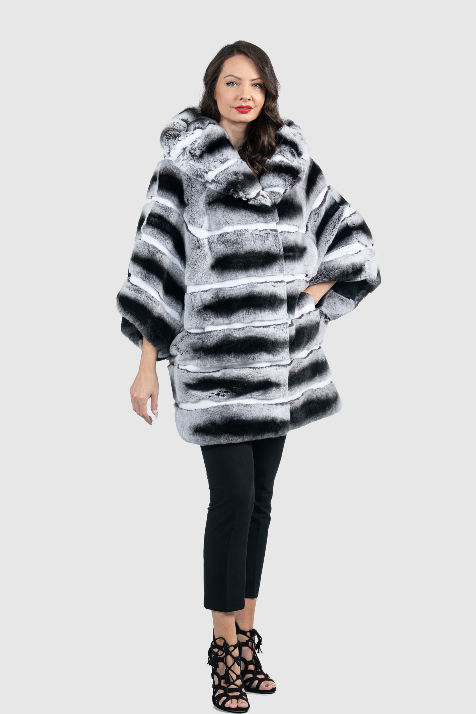 新品 Rex Like Fur Cocoon Coat / THINK FUR Rex Rabbit | CASIANI