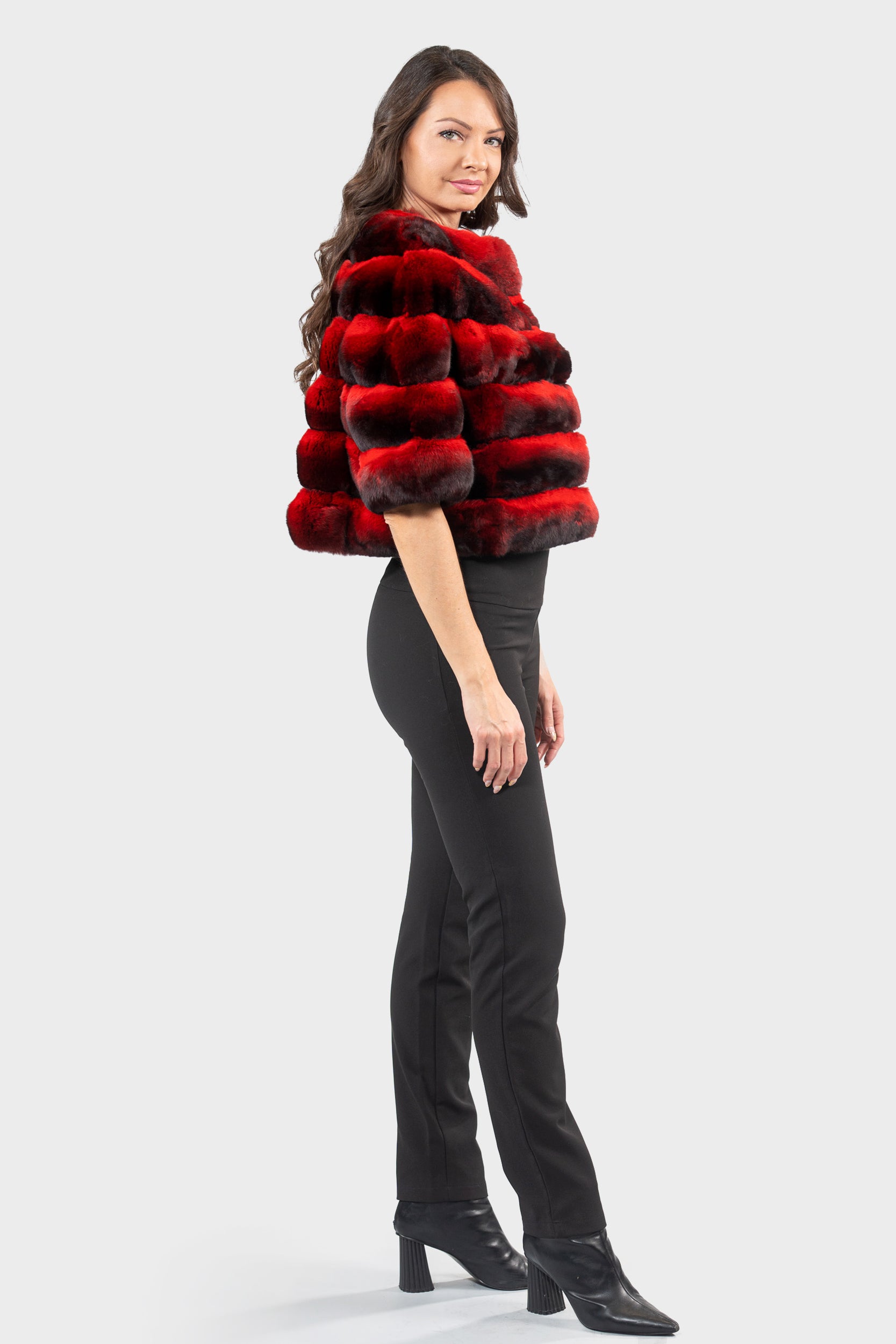 Red Chinchilla Short Jacket