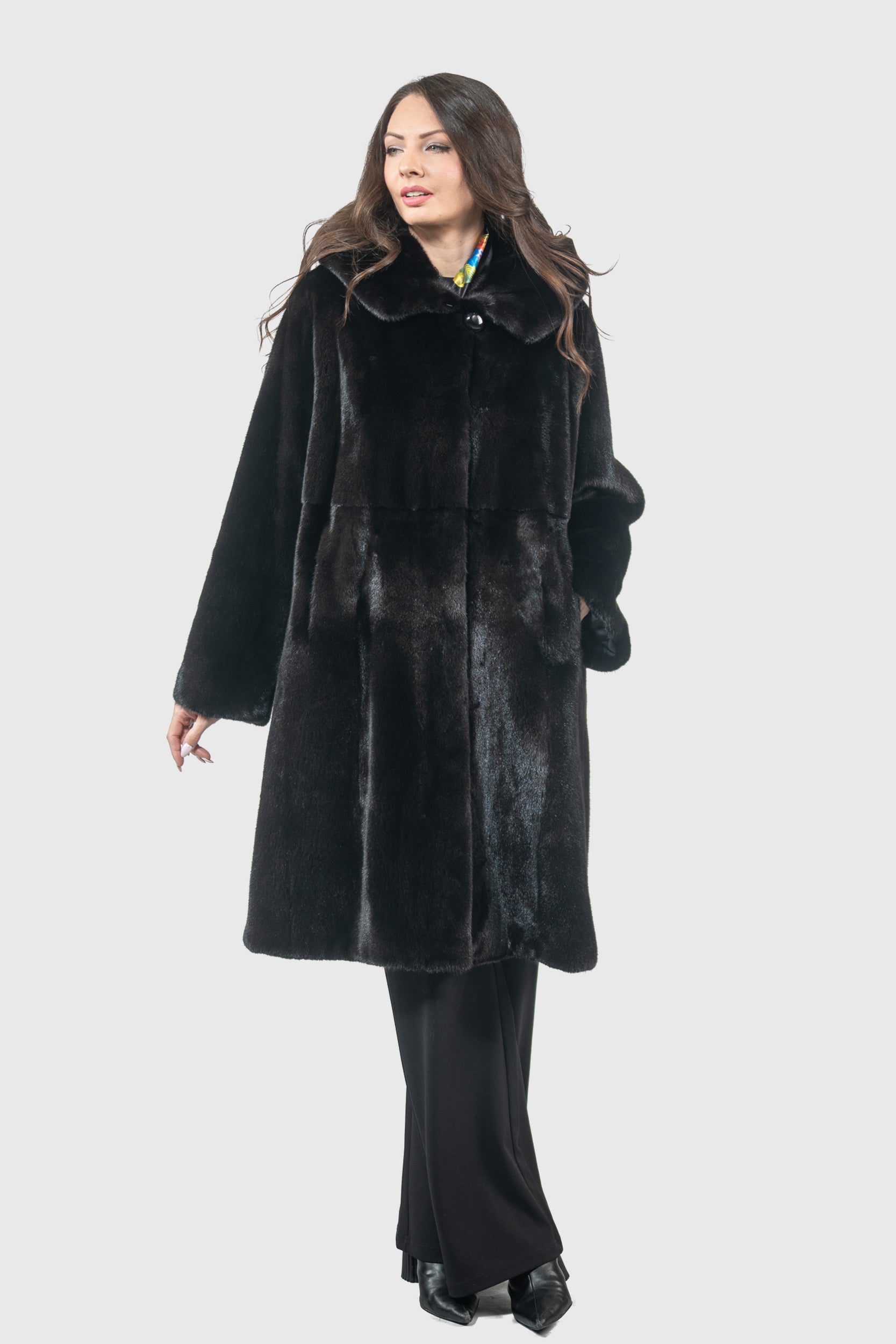 Blackgalama Mink Half Coat With Hood