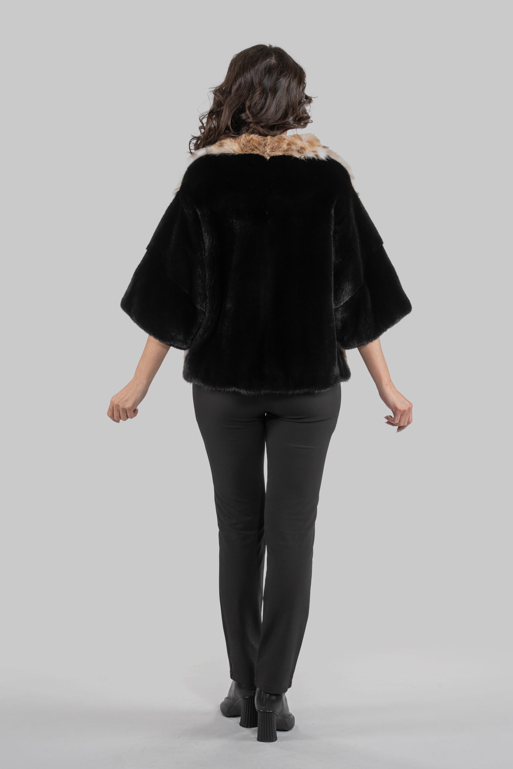 Bobcat Jacket with Mink Trim