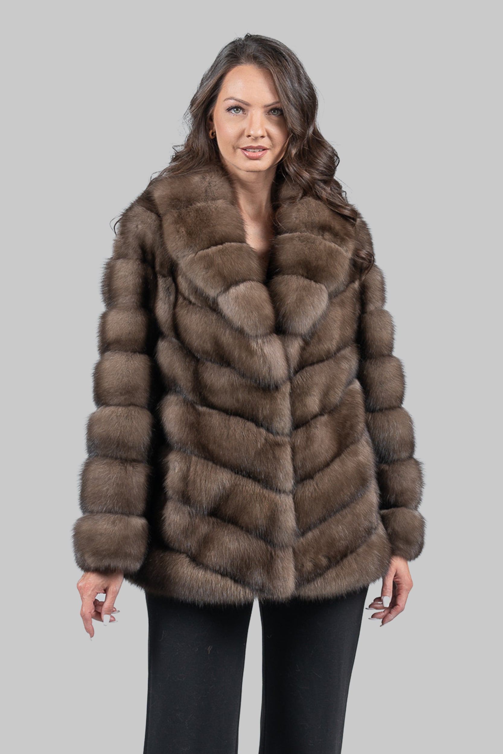 Platino Russian Sable Jacket with Shawl Collar