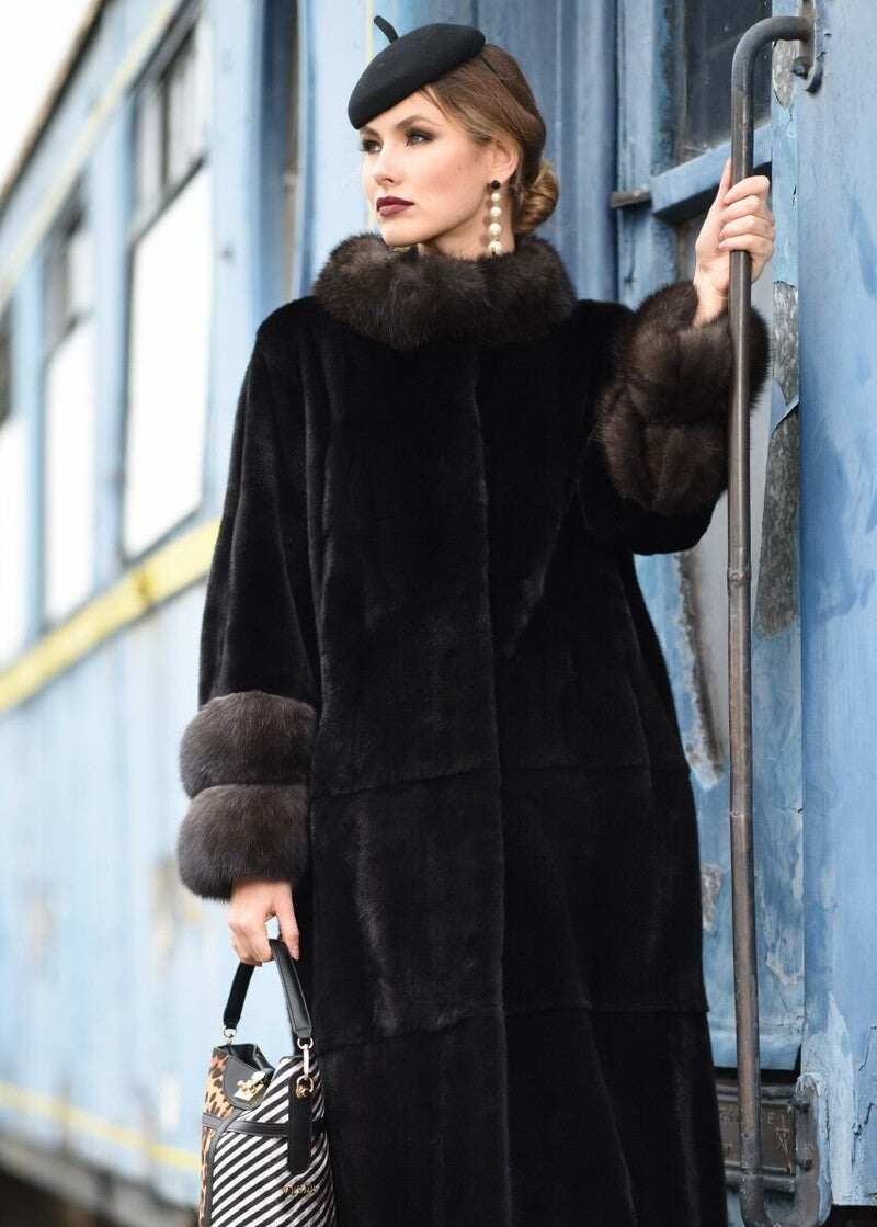 CASIANI | Green Mink Jacket with Attached Hood
