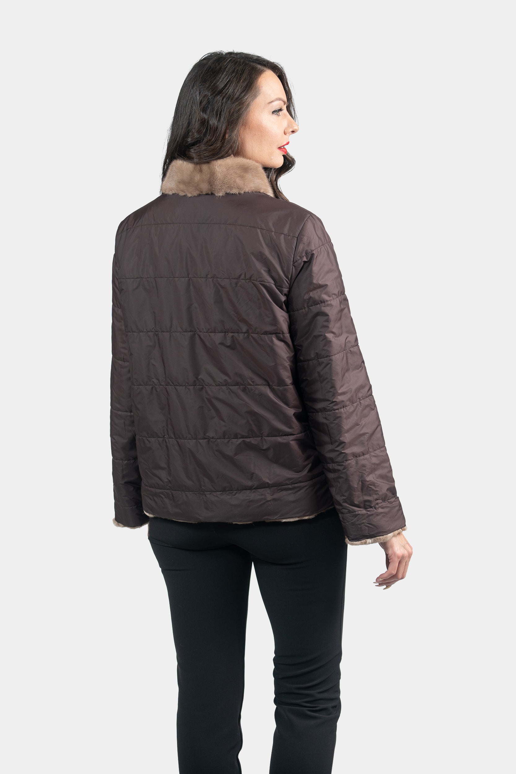 Reversible Pastel Mink Pieced Jacket