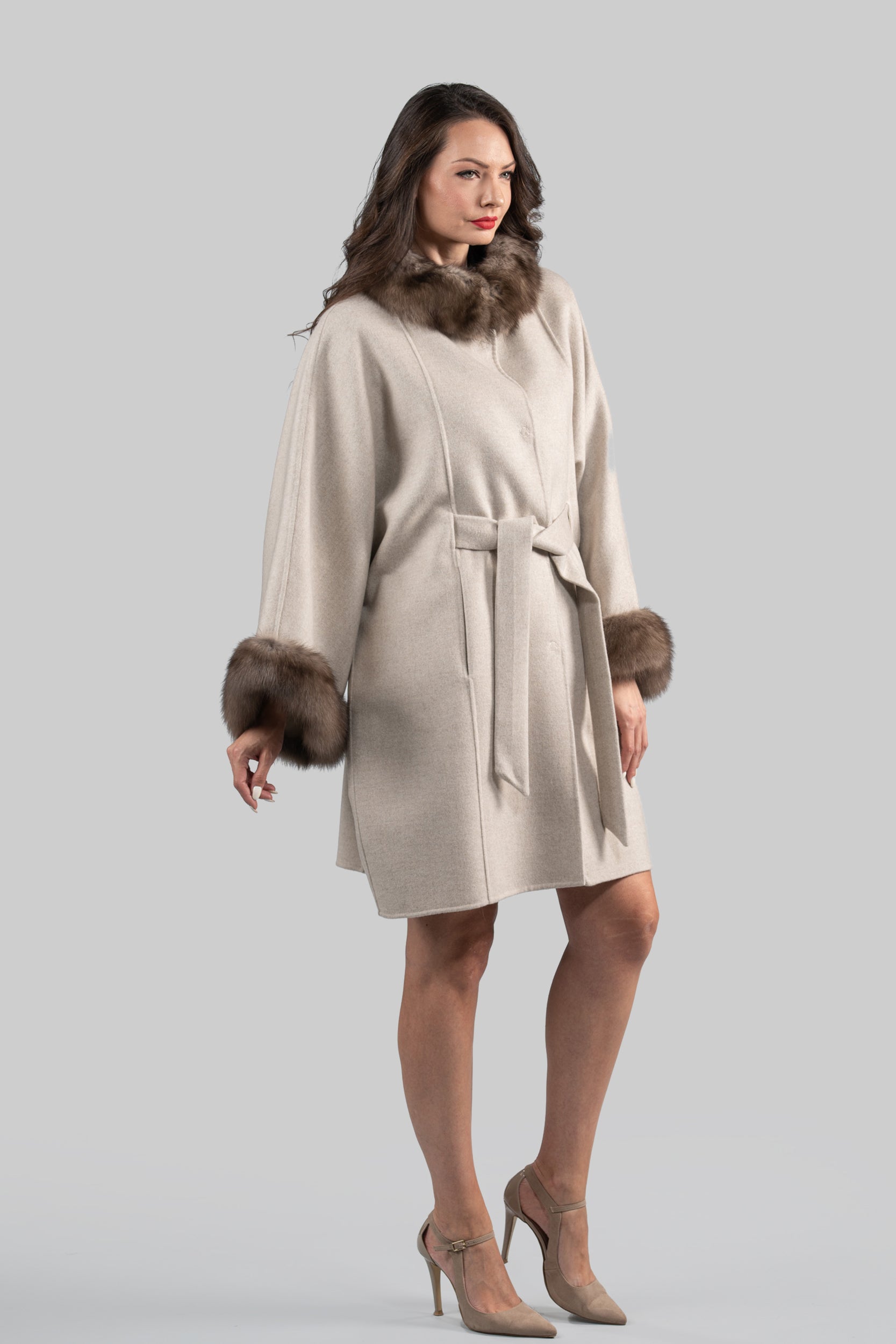 White Ecru Cashmere Cape