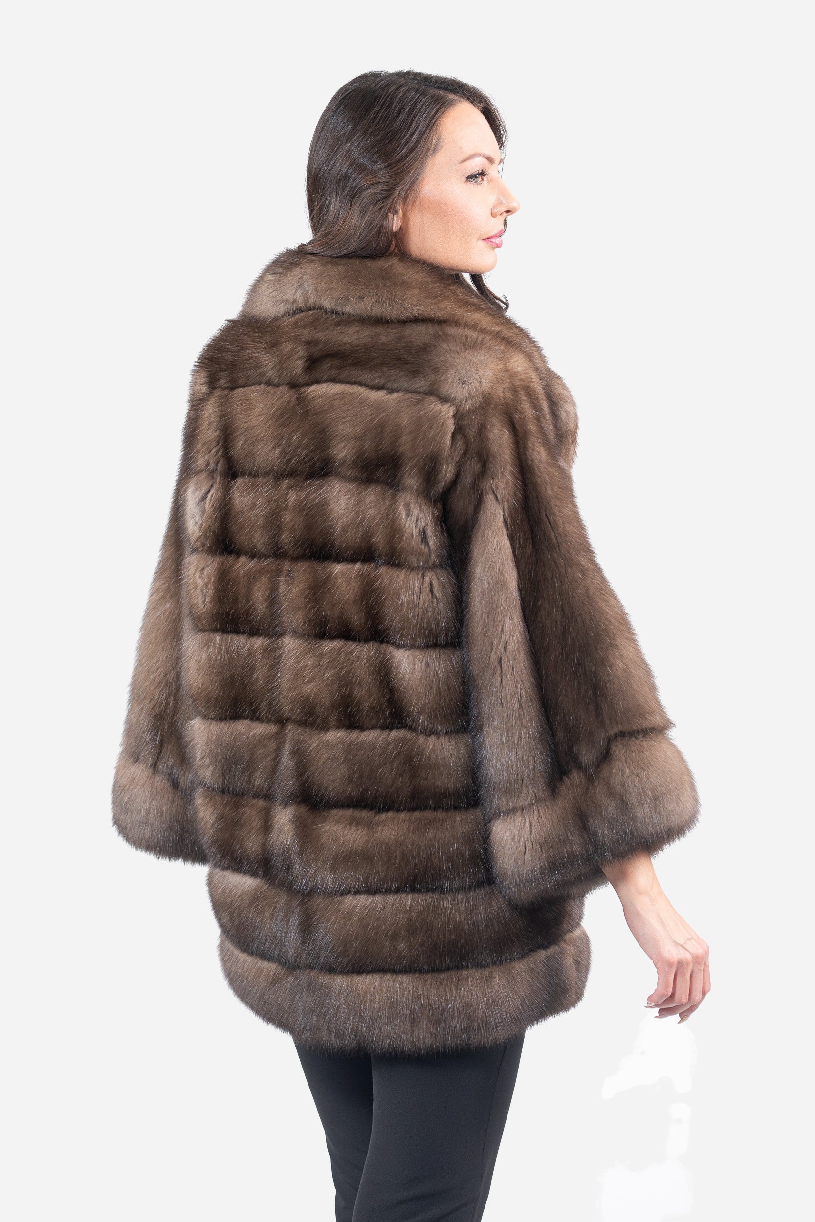 Platino Russian Sable Half Coat with Notch Color and Let Out Sleeves