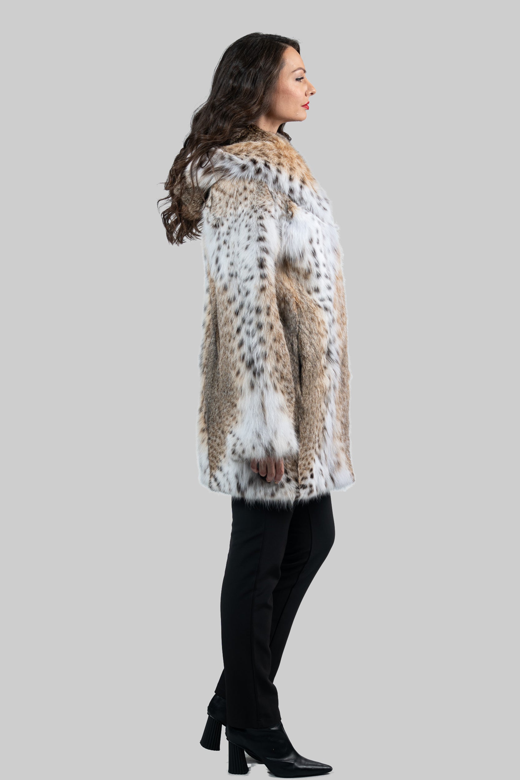 Bobcat Hooded Half Coat