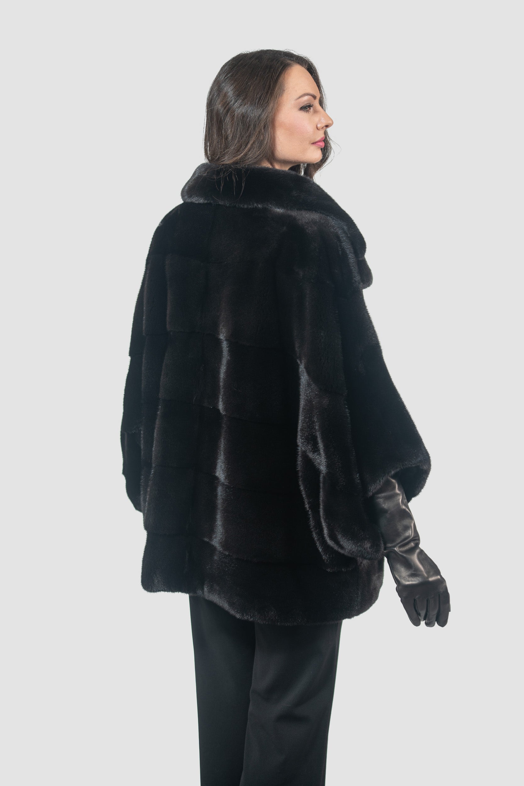 Blackglama Mink Cape with Notch Collar