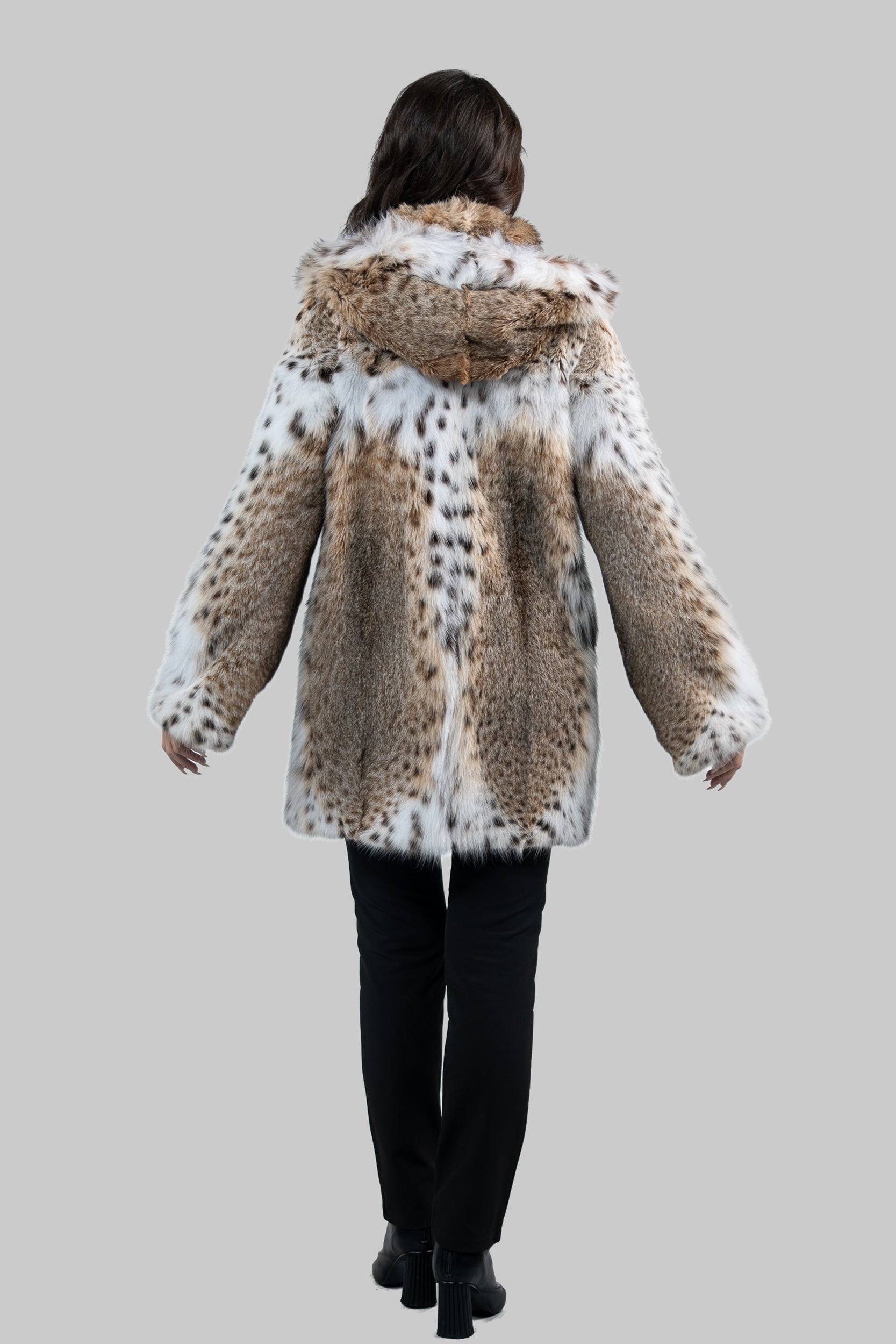 Bobcat Hooded Half Coat