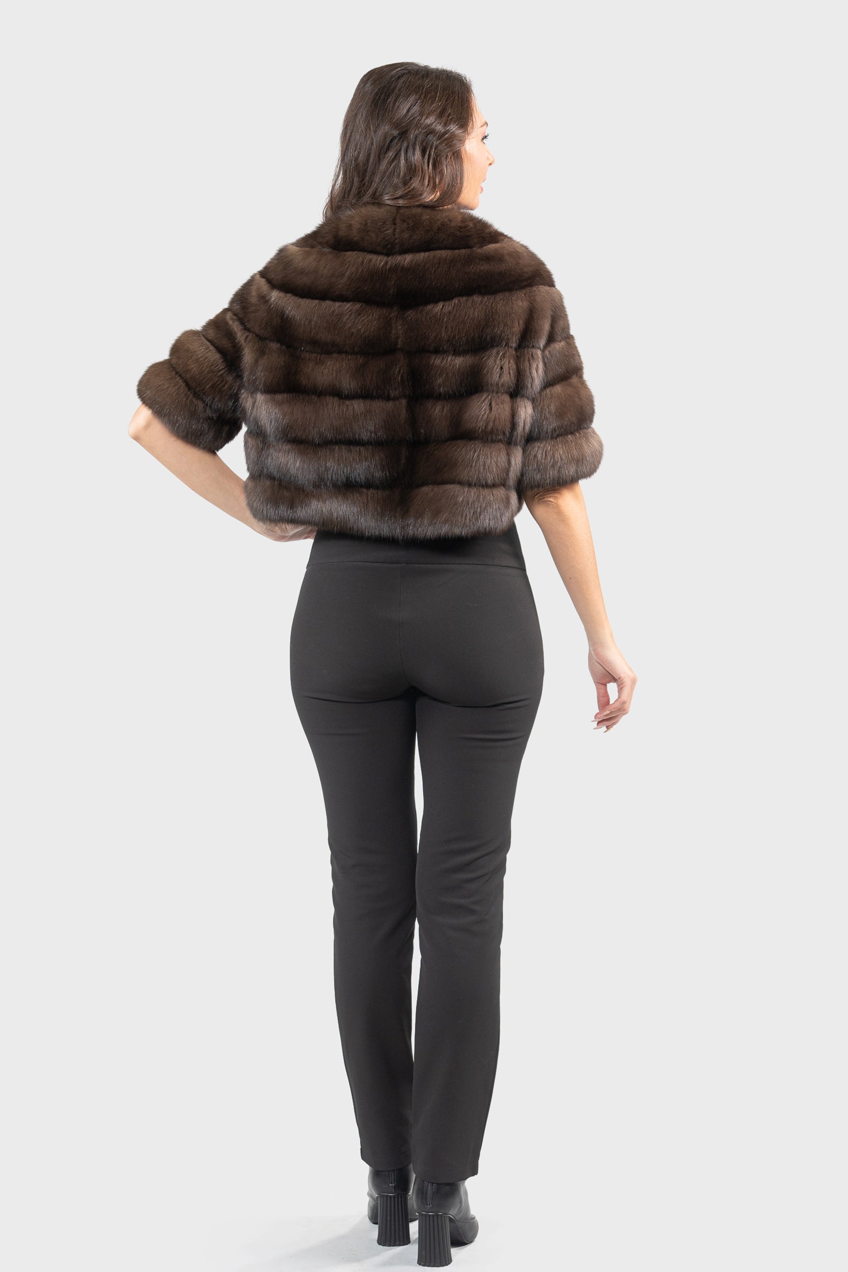 Dark Russian Sable Short Jacket