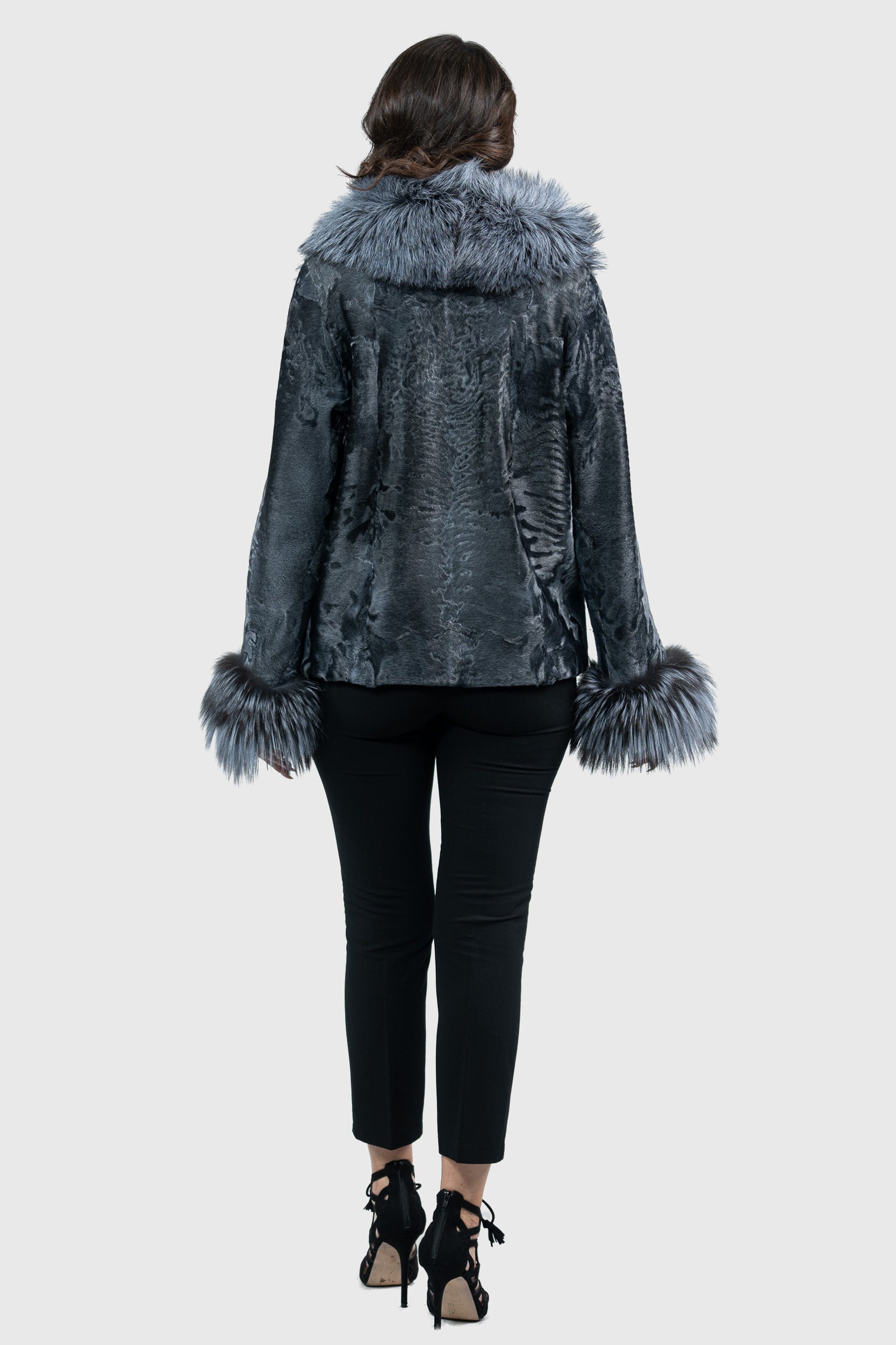 Asphalto Swakara Jacket with Fox Trim