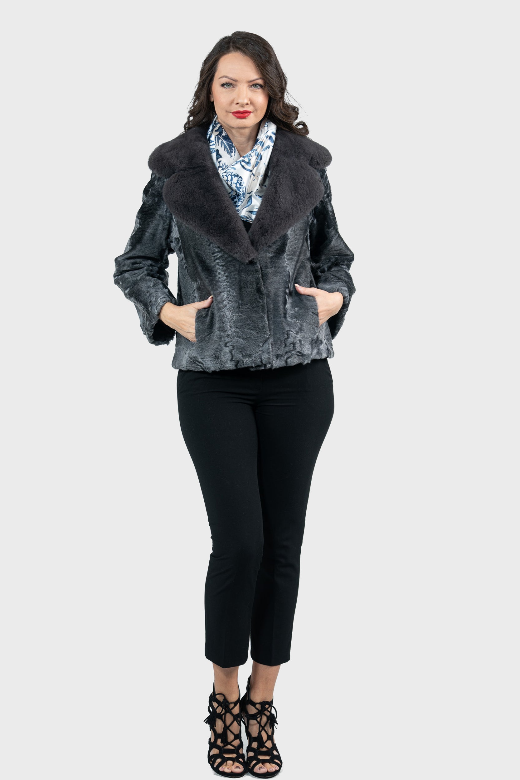 Acciaio Swakara Jacket with Fox Notch Collar
