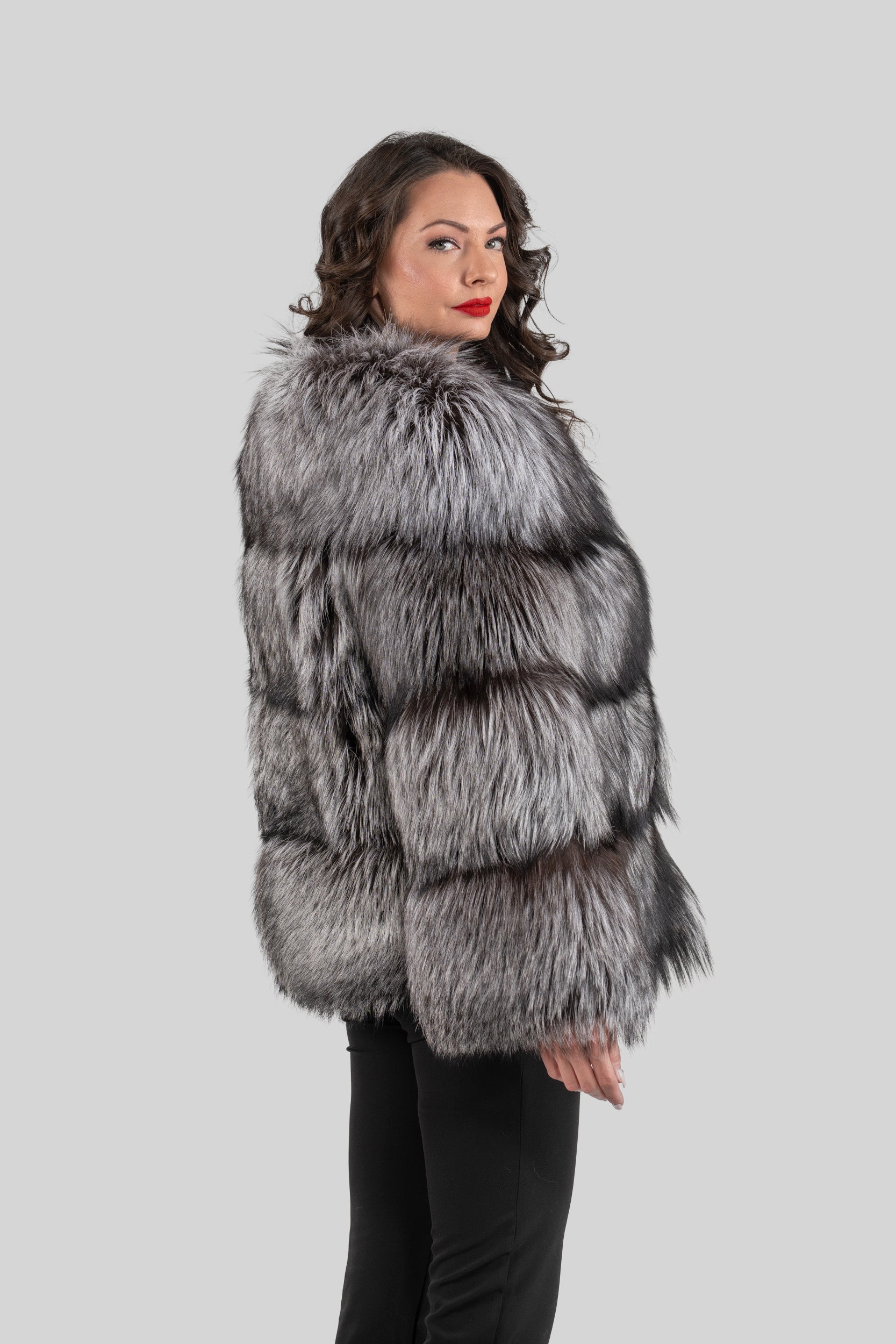 Silver Fox Collarless Jacket