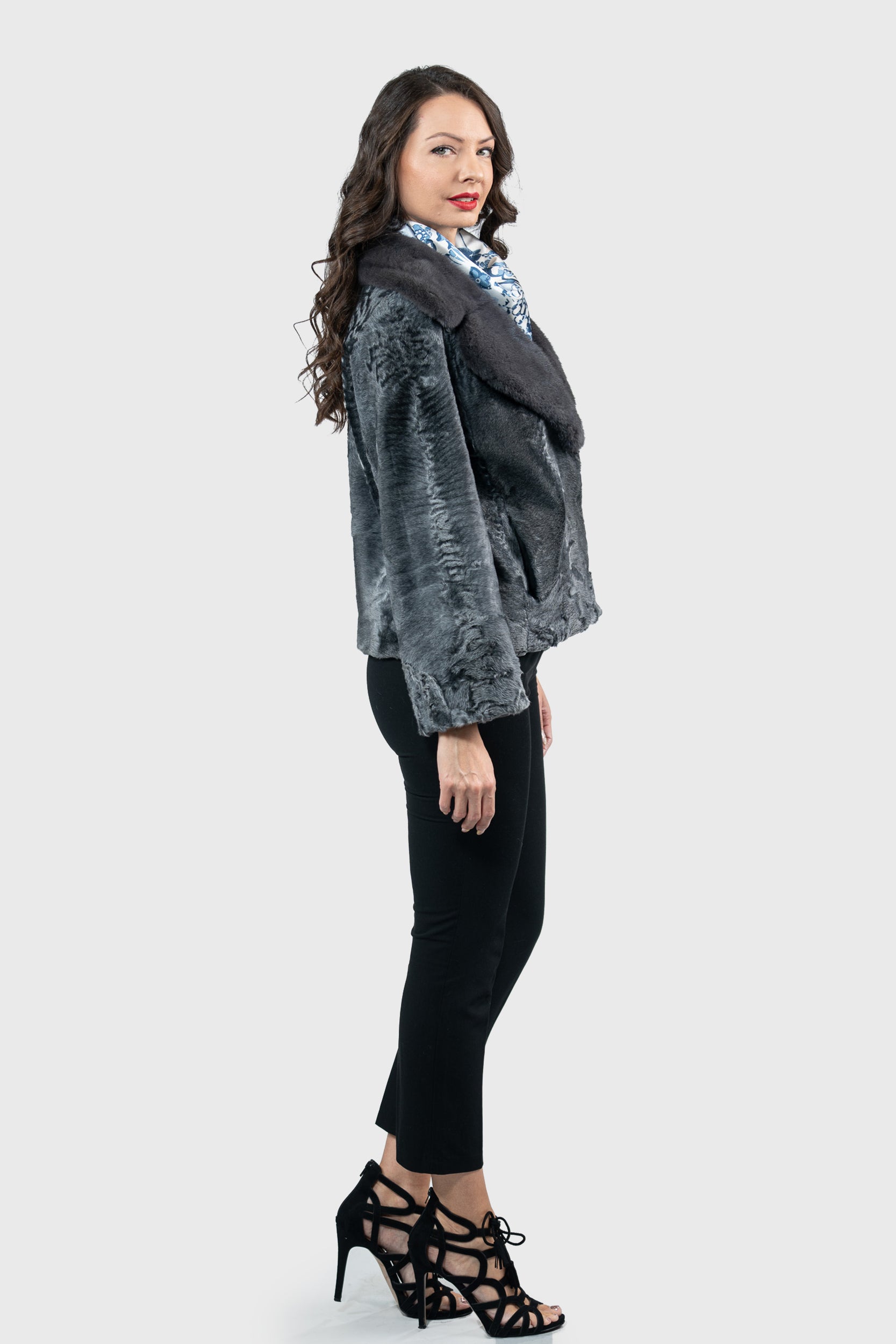 Acciaio Swakara Jacket with Fox Notch Collar